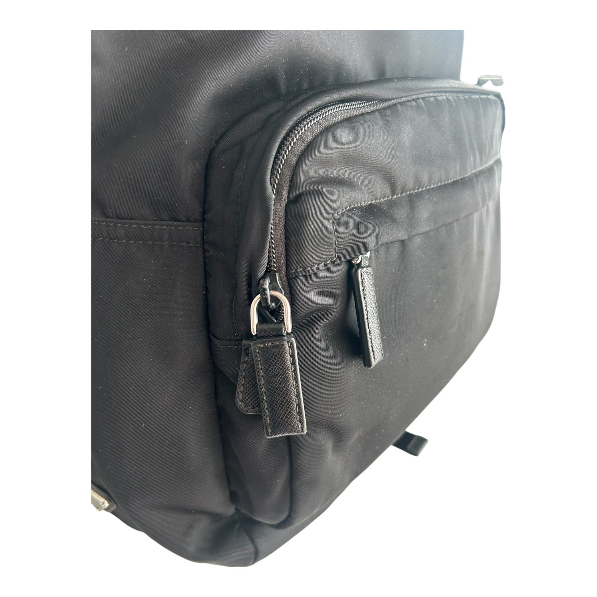 Prada Black Re-Nylon & Saffiano Leather Backpack
