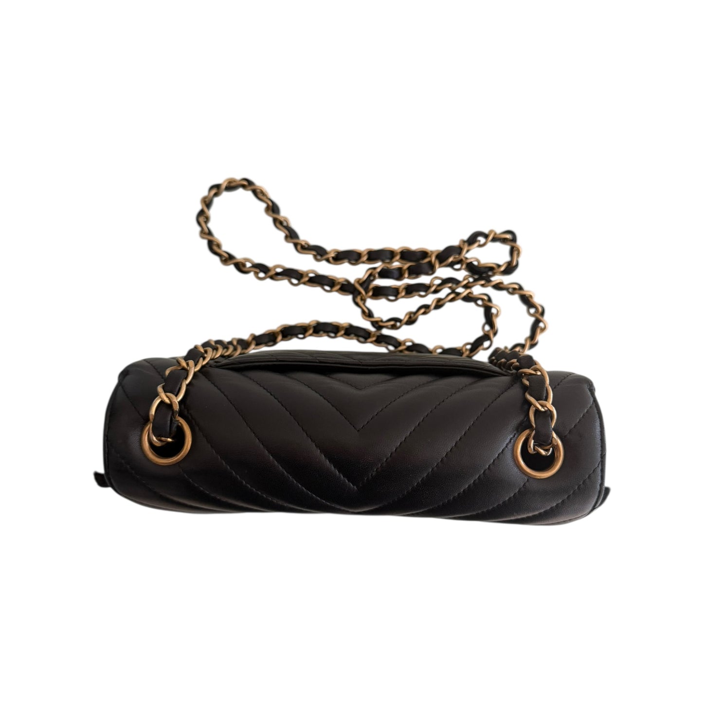 Chanel Chevron Single Flap Mini Leather Shoulder Bag