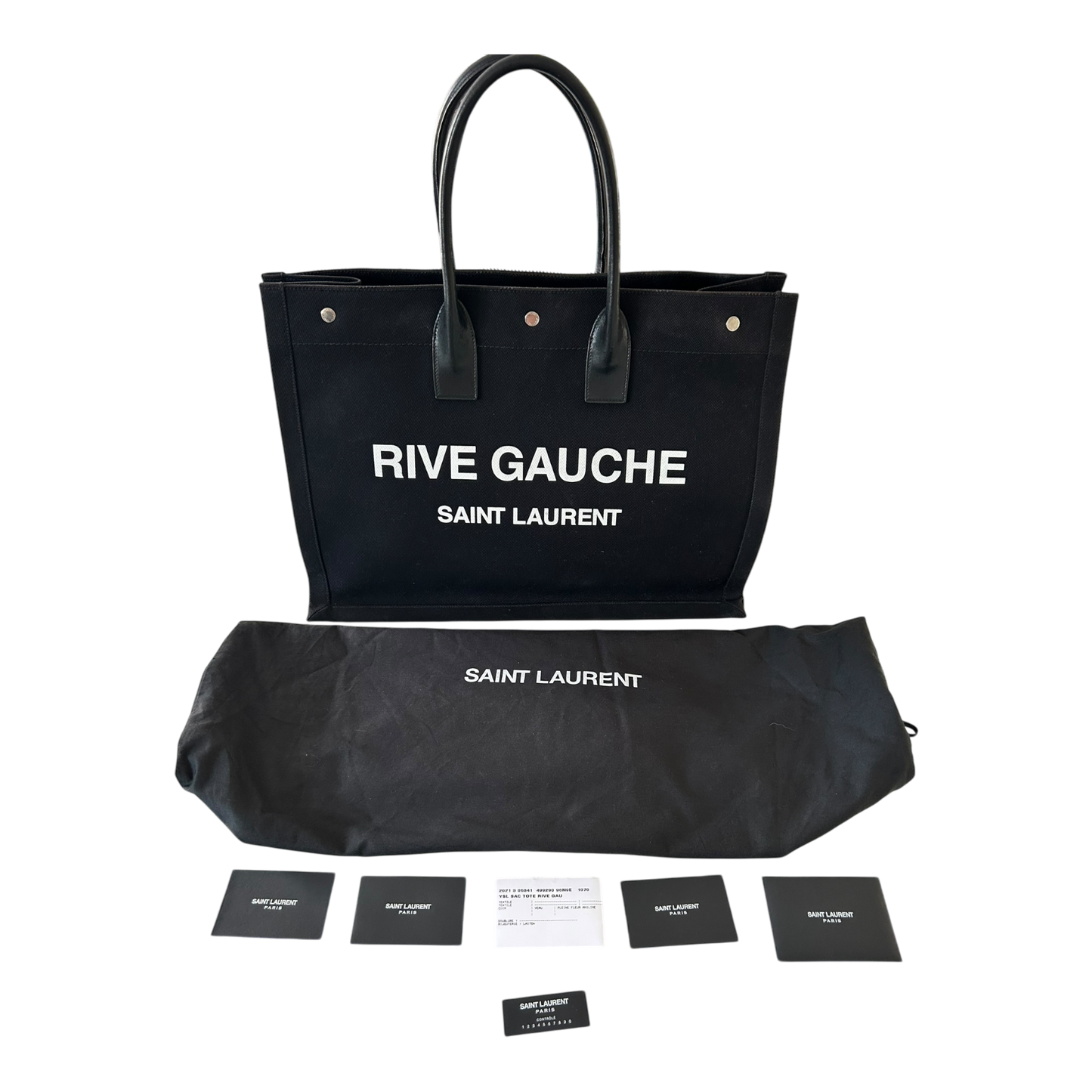 Saint Laurent Black Rive Gauche Tote - 499290