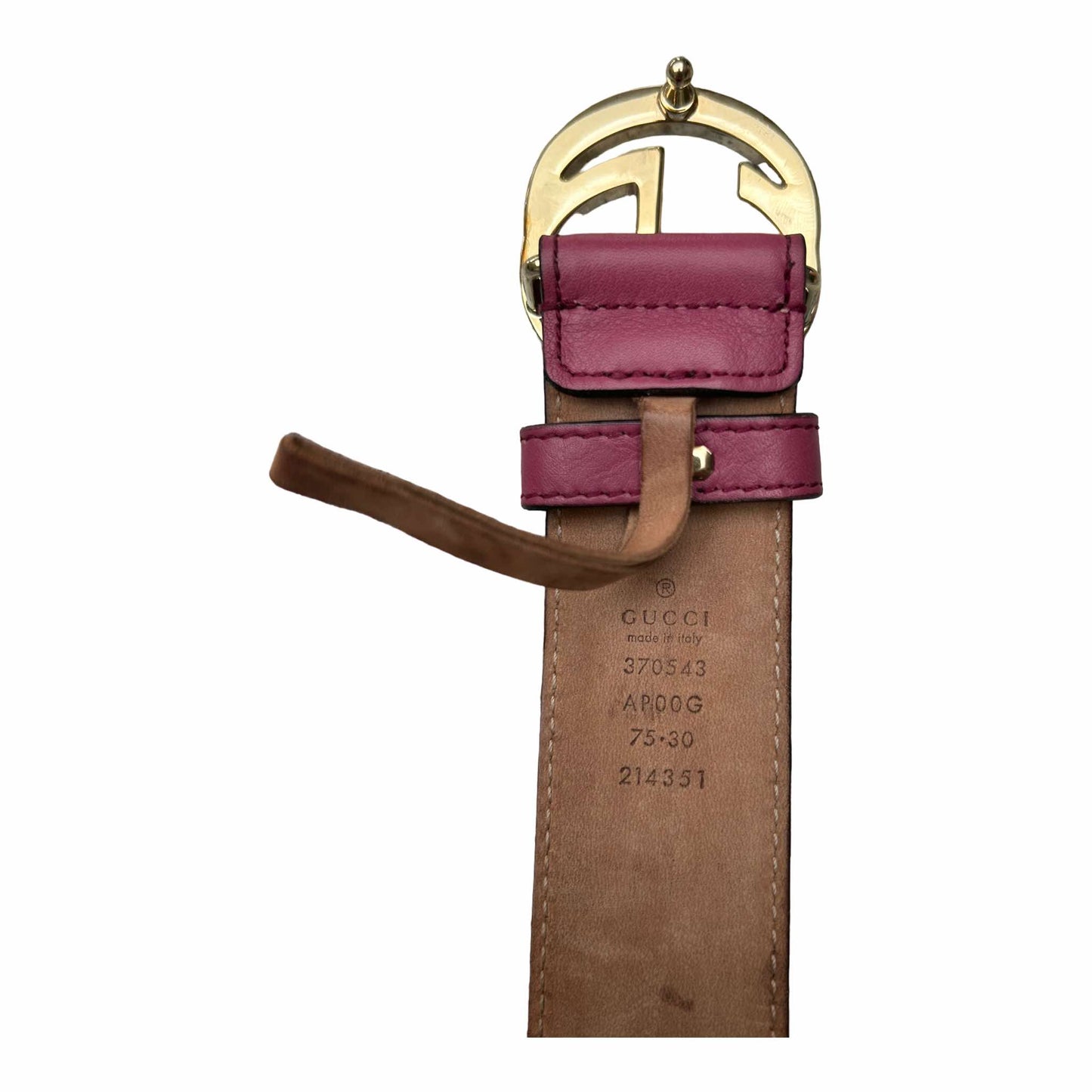 Gucci Rose Leather GG Belt - (75/30) - 370543
