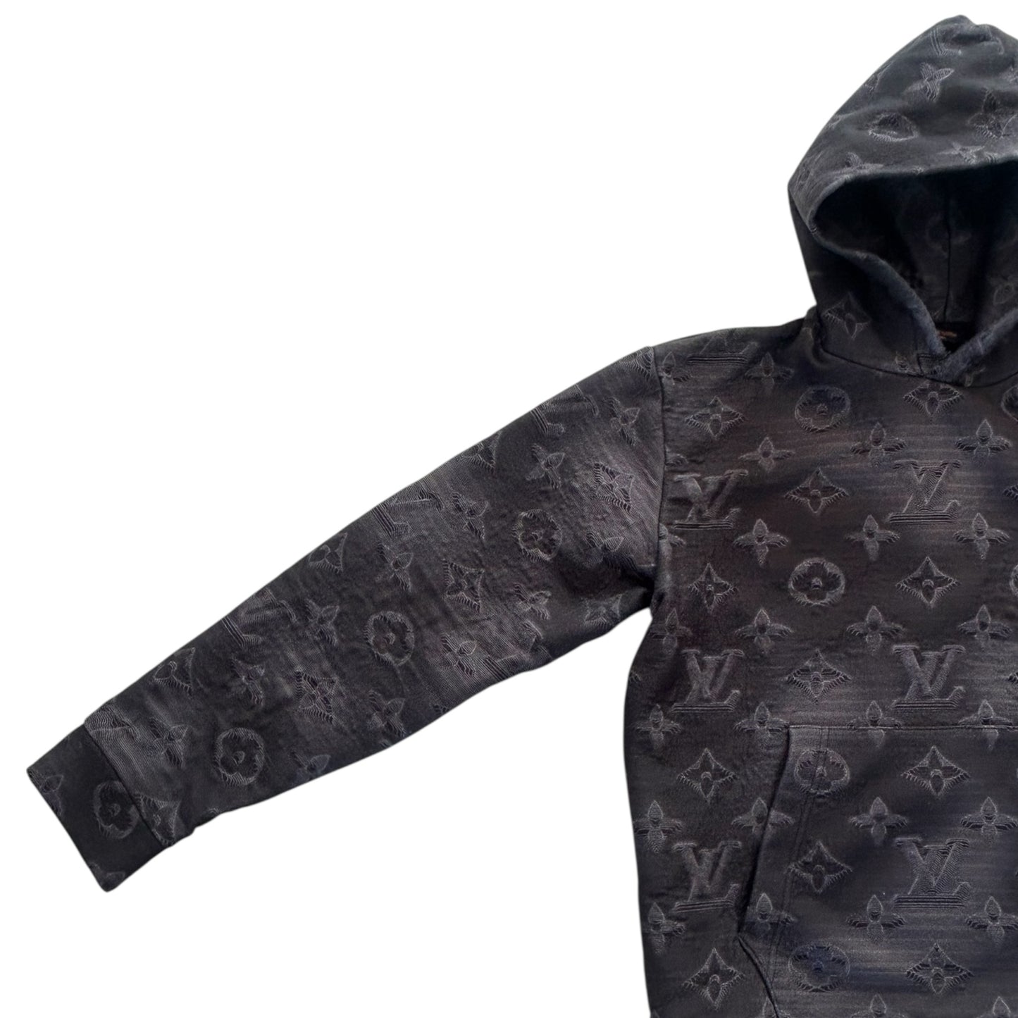 Louis Vuitton Grey 3D 2054 Monogram Cotton Knit Hoodie - Large