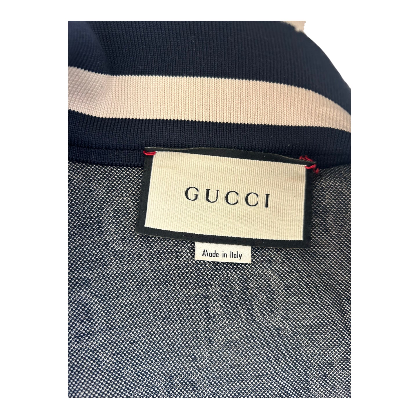 Gucci Blue & Ivory GG Monogram Jacquard Track Jacket - Medium
