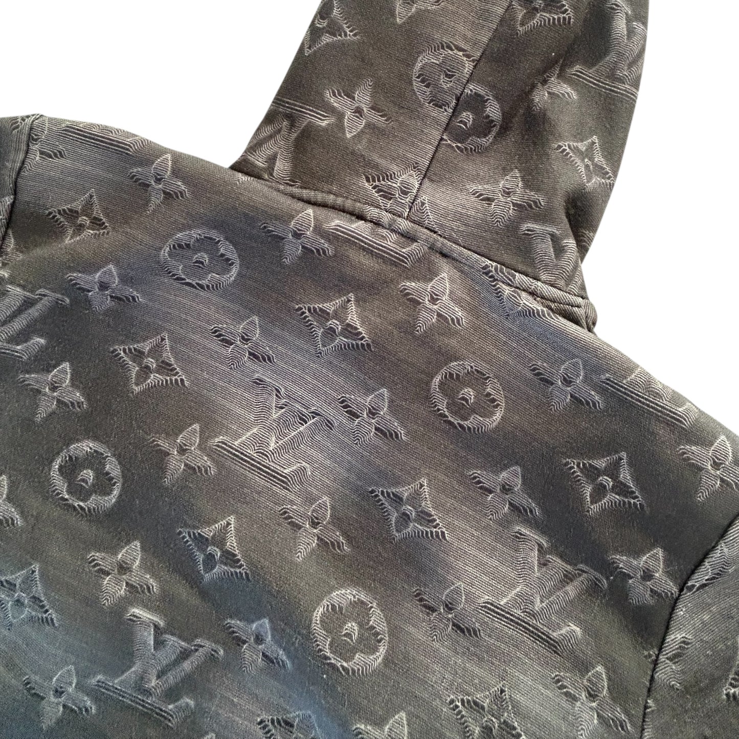Louis Vuitton Grey 3D 2054 Monogram Cotton Knit Hoodie - Large