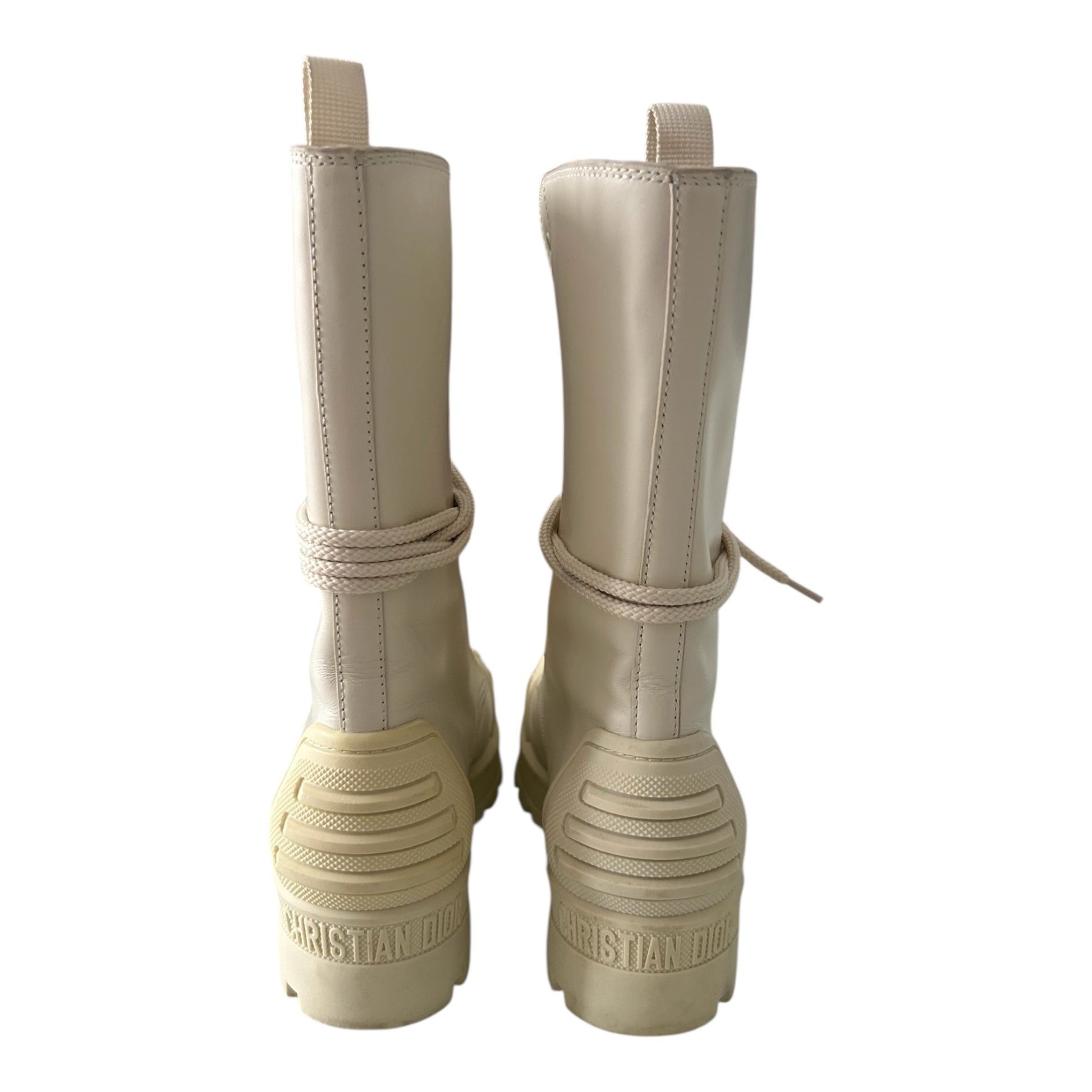 Dior D-Major White Iron Ankle Boots - 38 EU