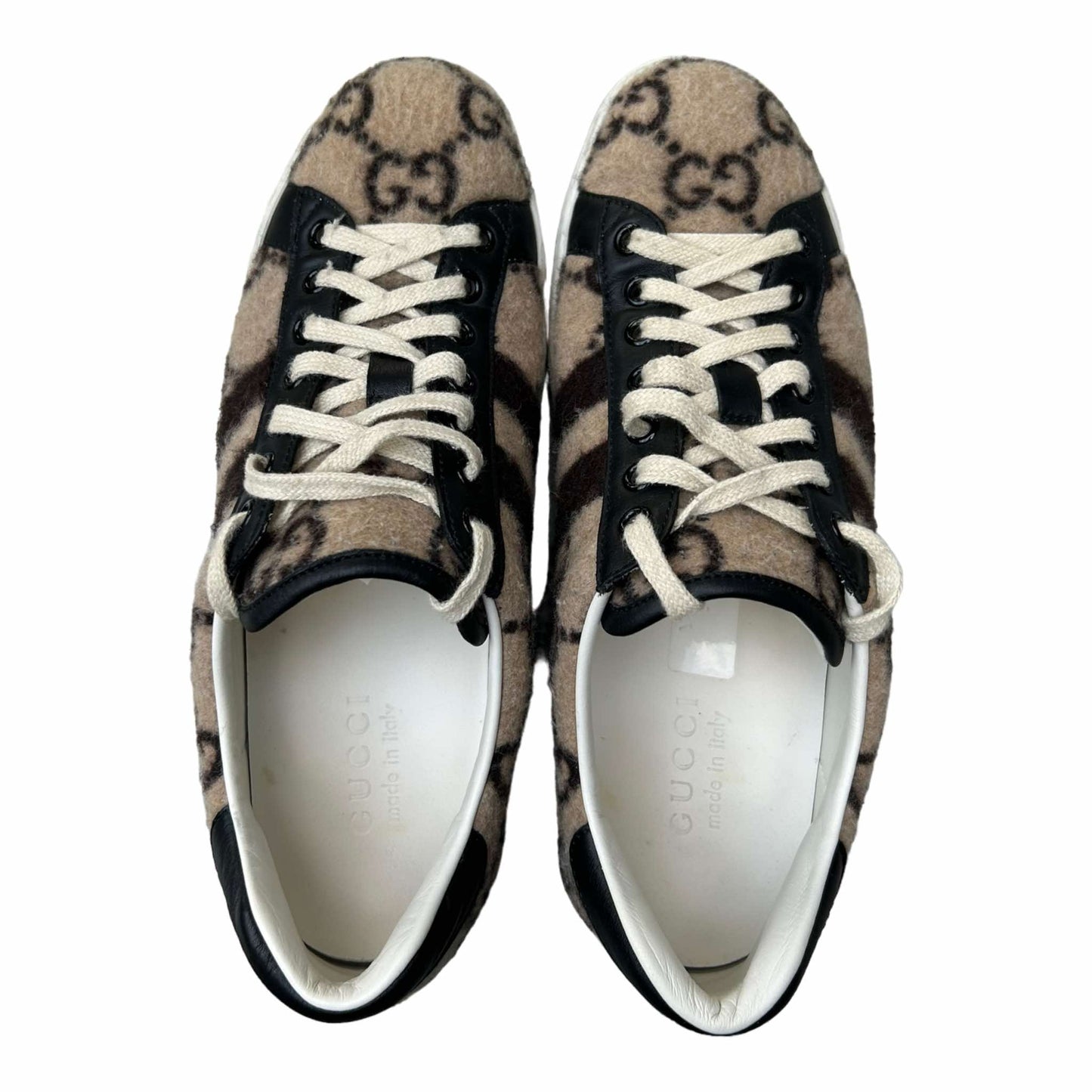 Gucci Ace Cream Wool GG Trainers - 6UK -  548695