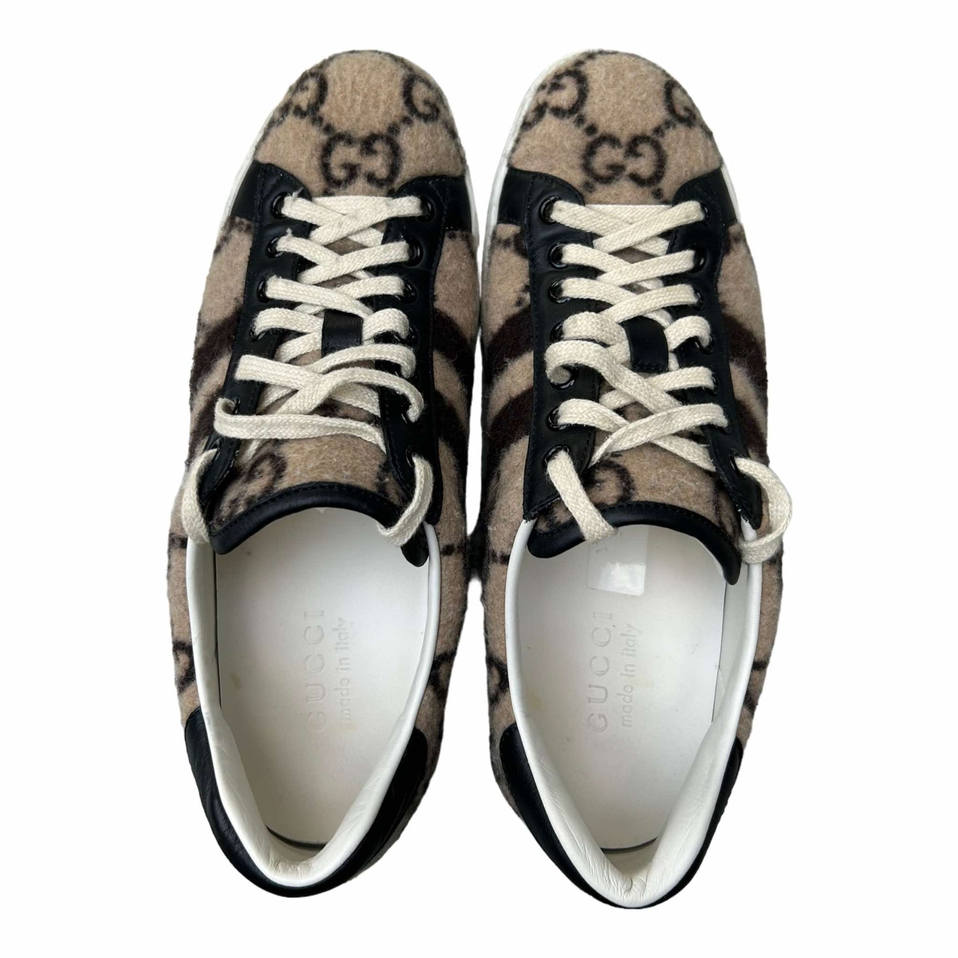 Gucci Ace Cream Wool GG Trainers - 6UK -  548695