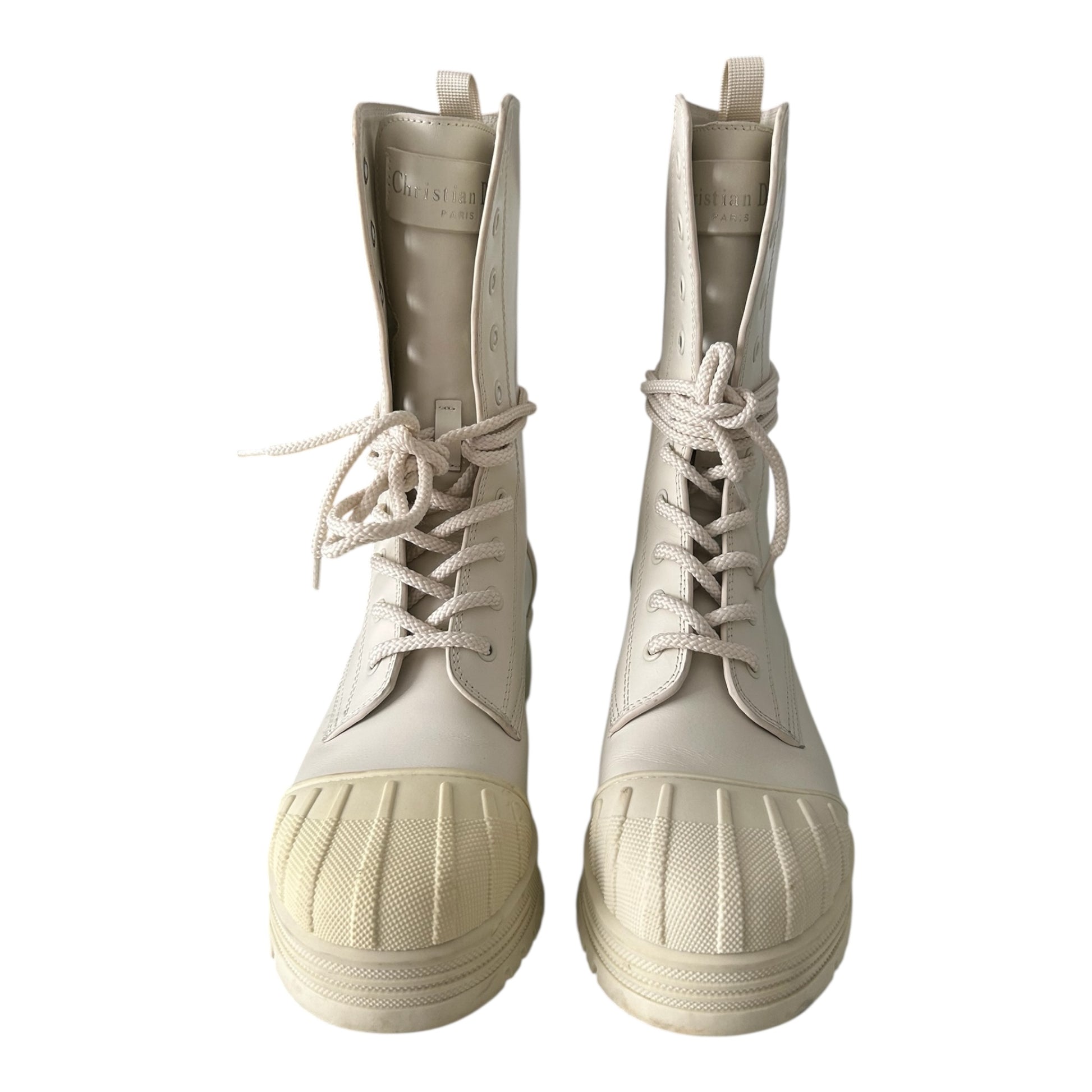 Dior D-Major White Iron Ankle Boots - 38 EU