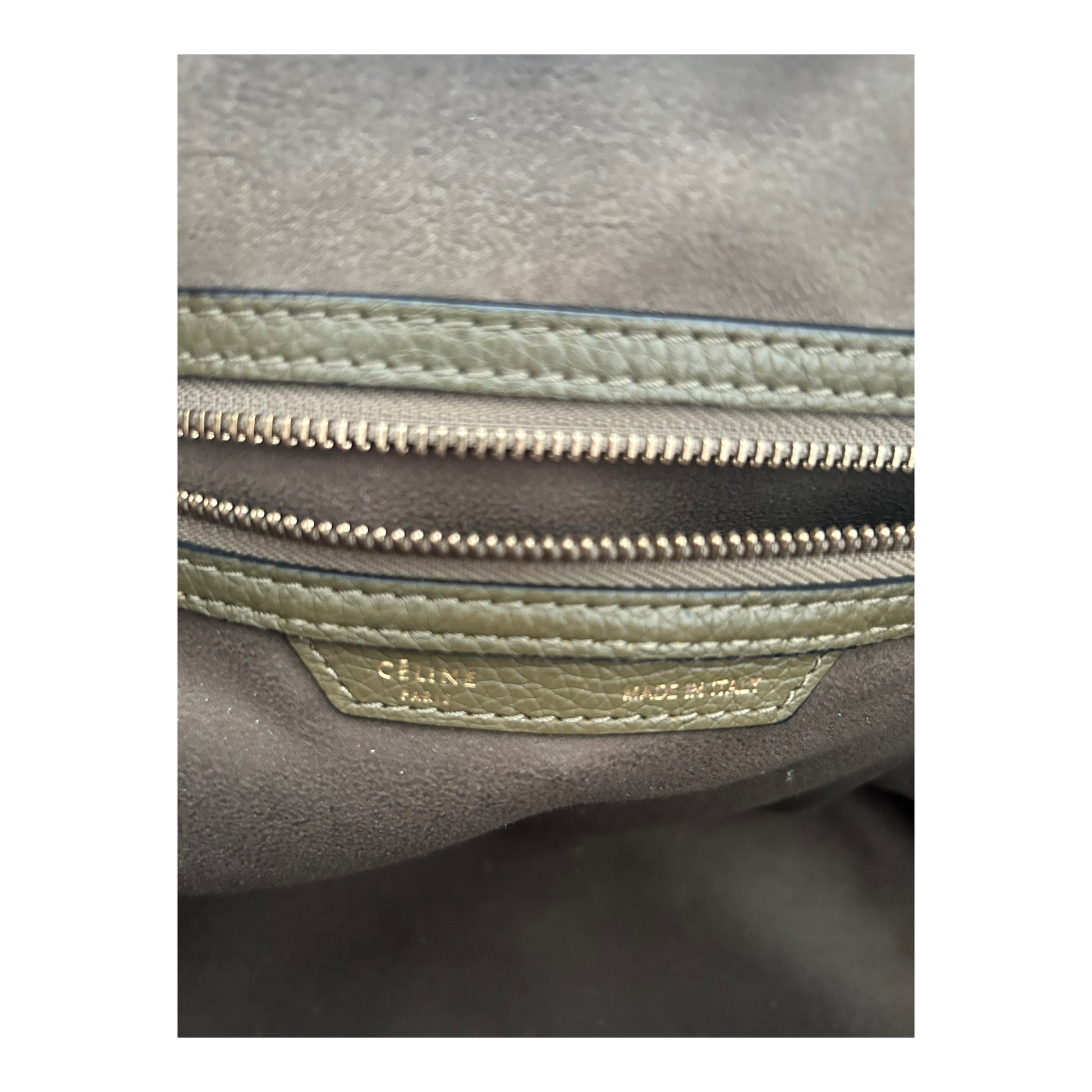 Celine Mini Luggage Bag - Khaki