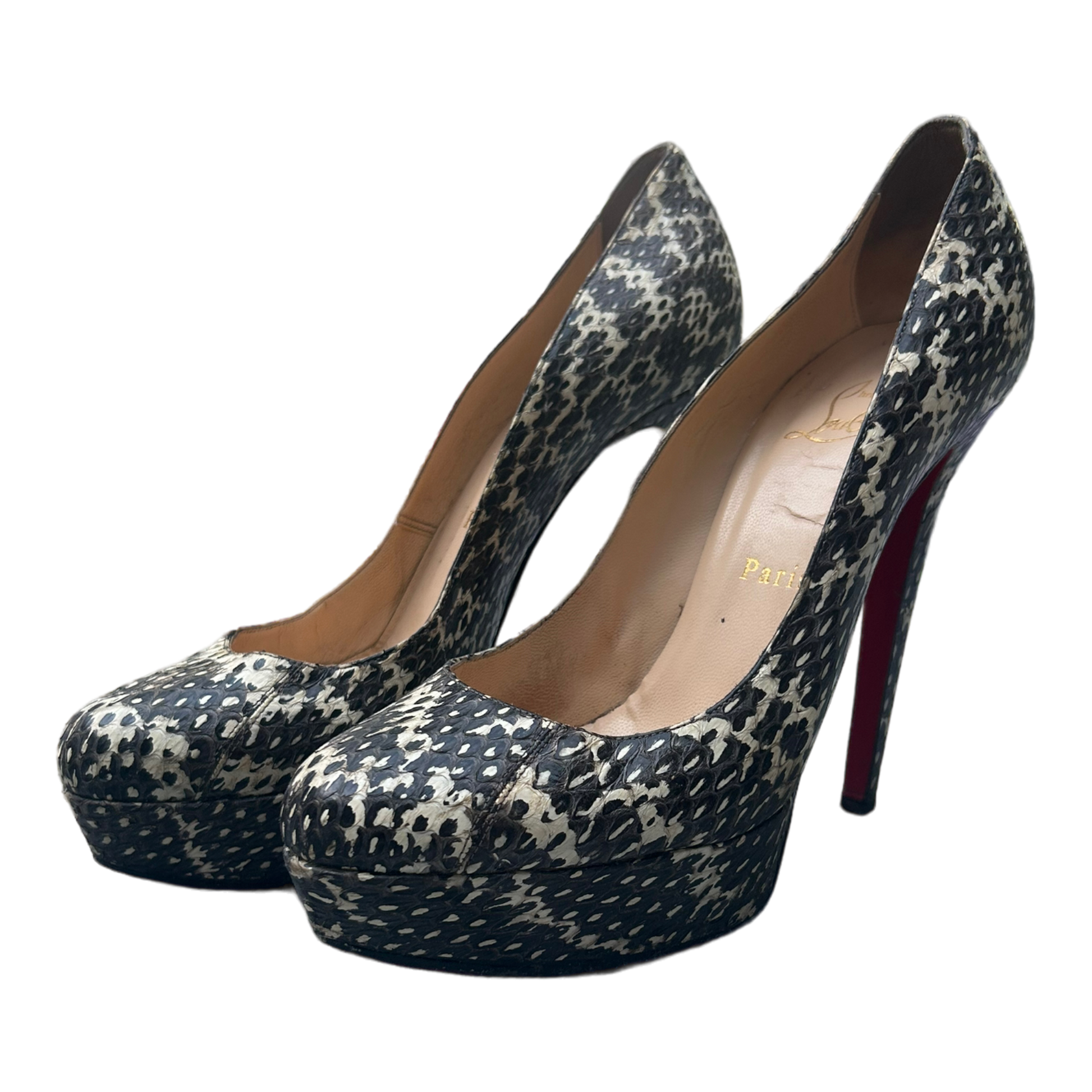 Christian Louboutin Bianca 140 Indonesia Watersnake Heels- 38 EU/ 5 UK