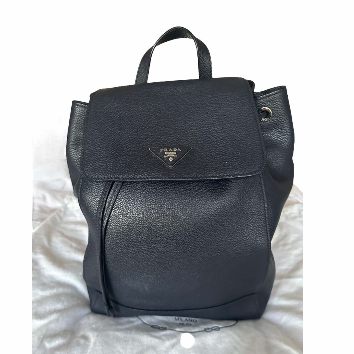 Prada Black Leather Backpack - 1BZ007