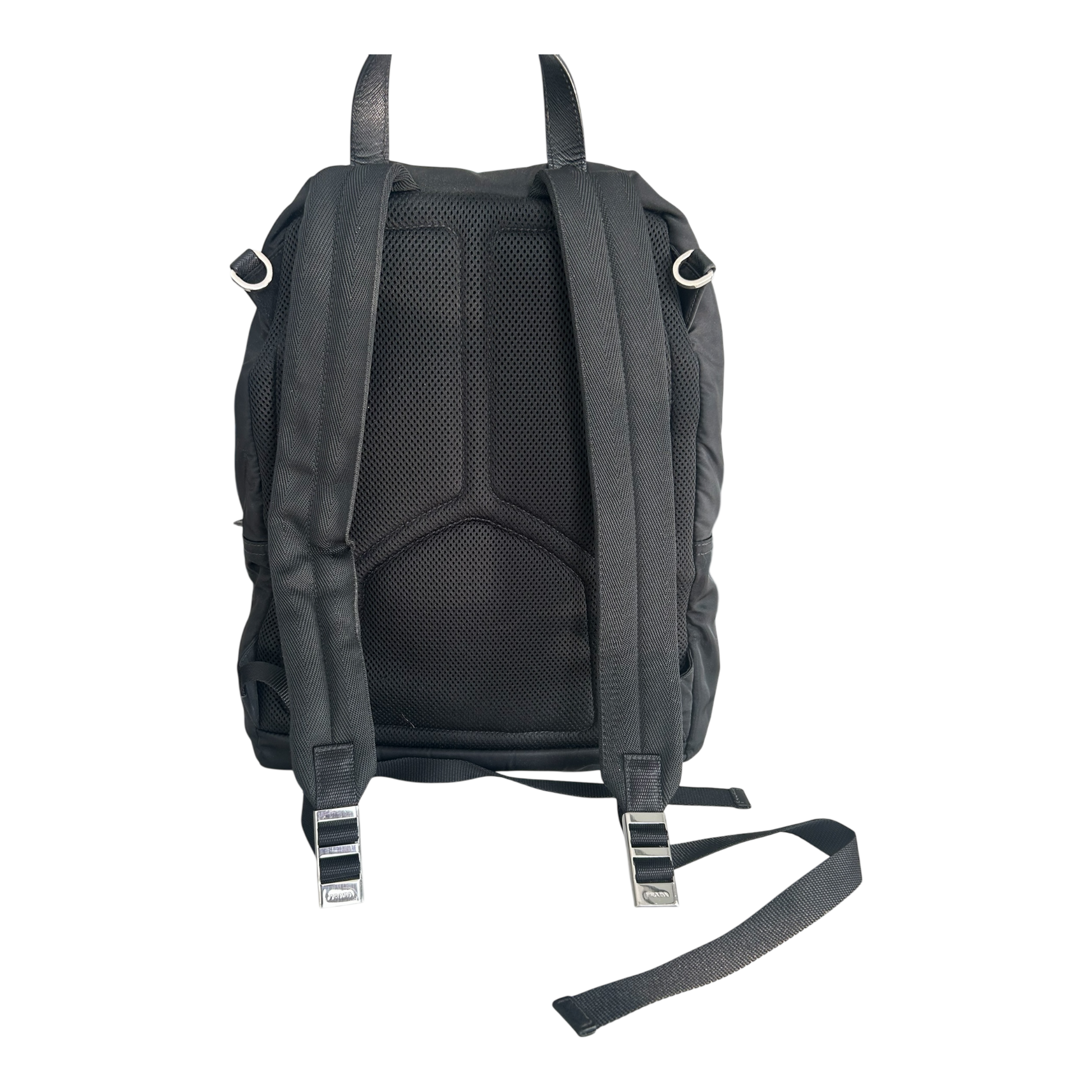 Prada Black Re-Nylon & Saffiano Leather Backpack