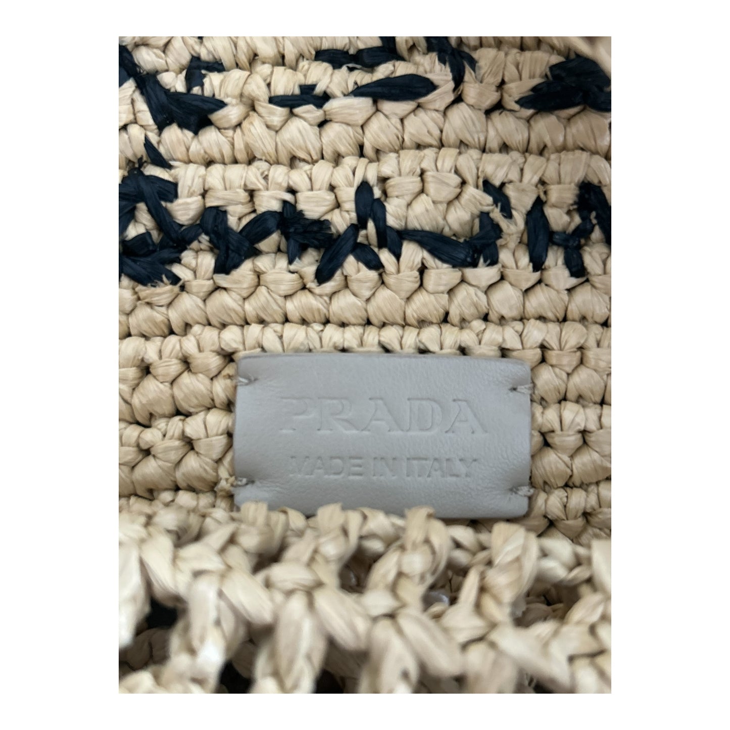 Prada Raffia Crochet Tote Bag