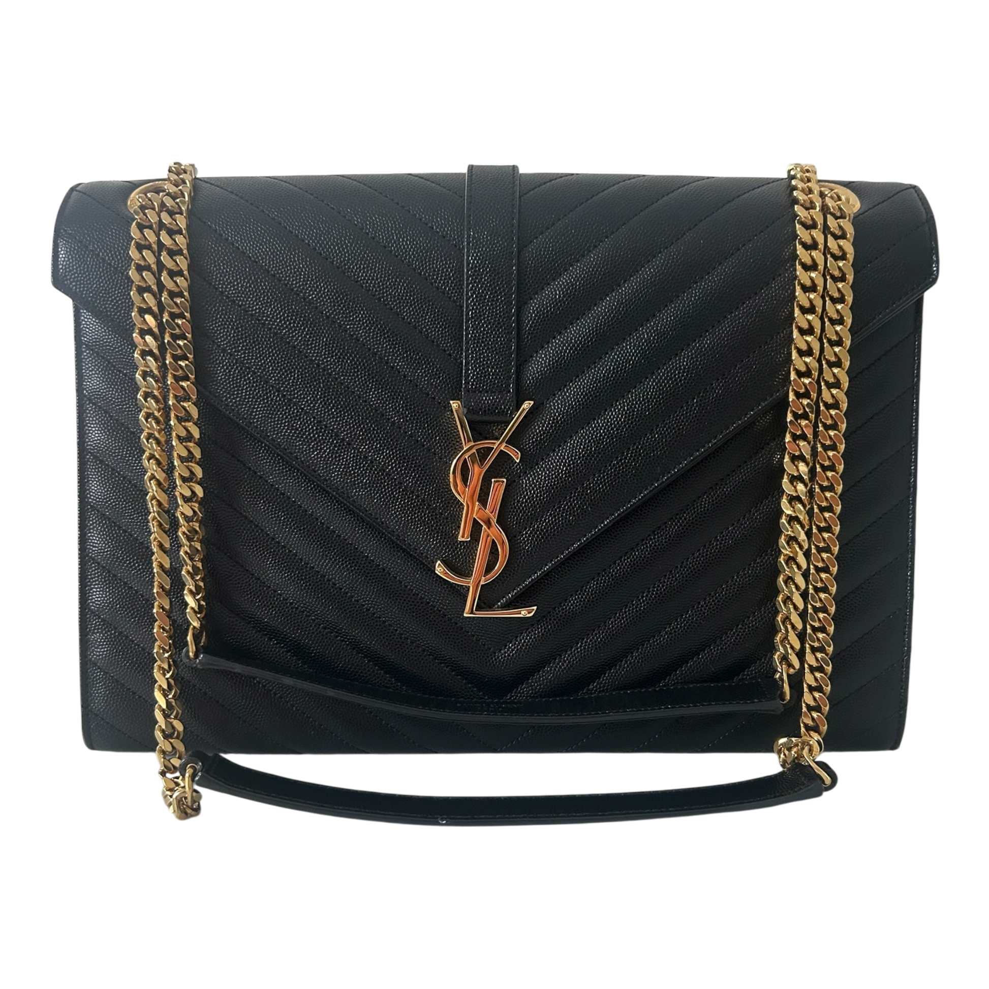 Saint Laurent Black Large Envelope Flap Bag - 354118