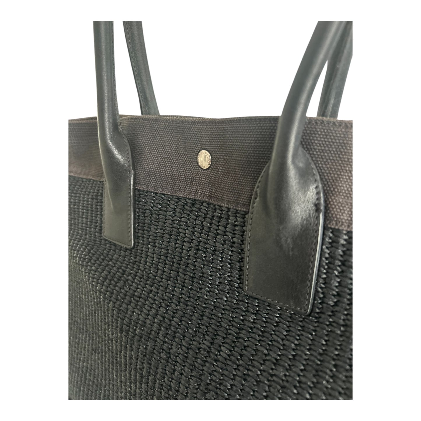 Saint Laurent Black Raffia Rive Gauche Tote - 509415