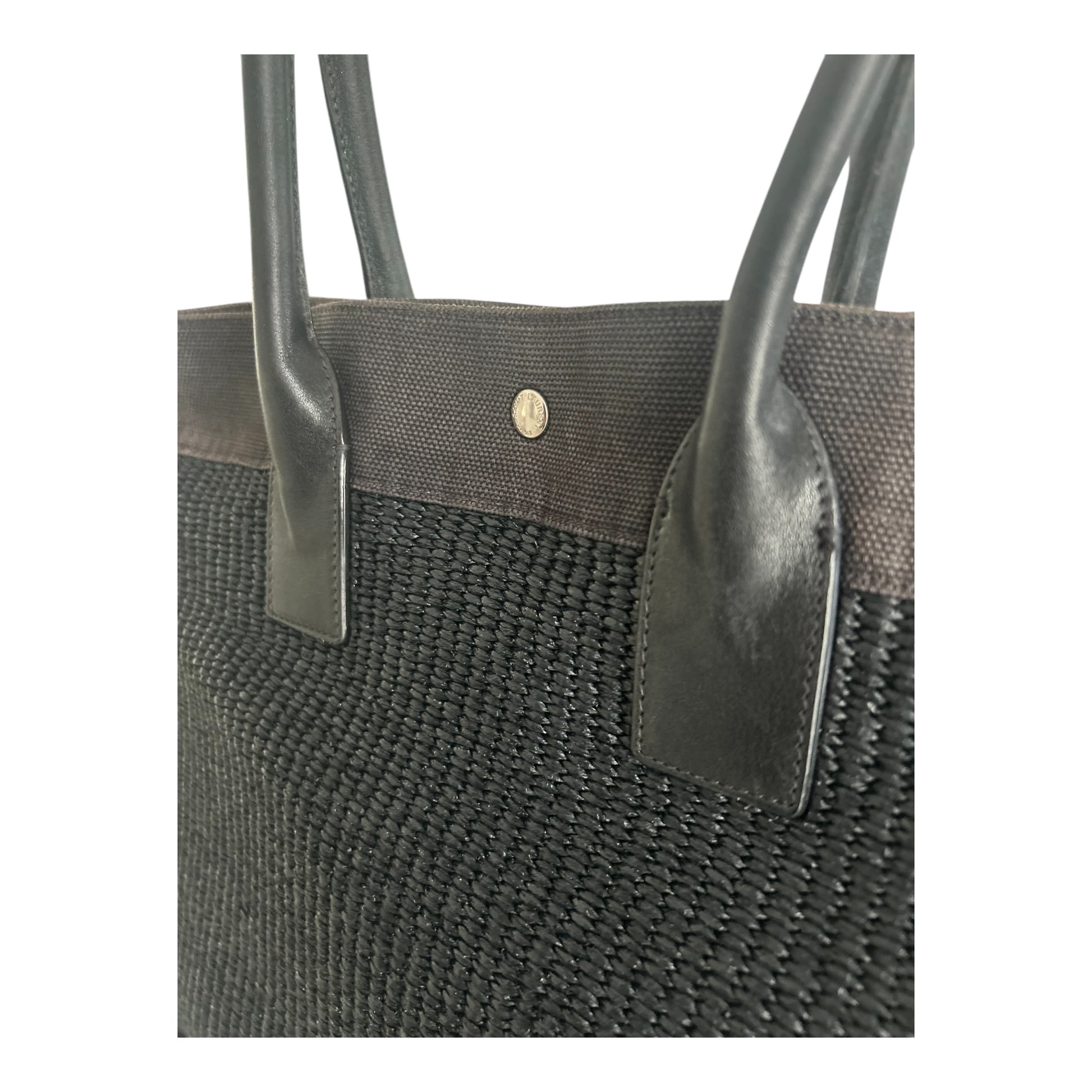 Saint Laurent Black Raffia Rive Gauche Tote - 509415