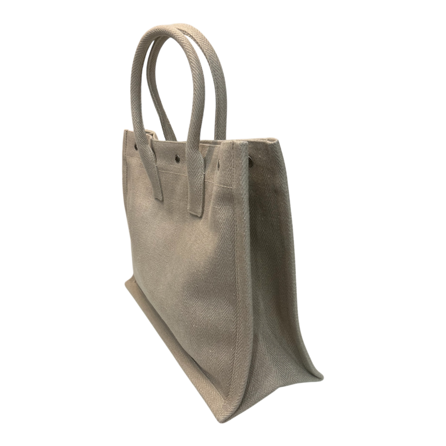 Saint Laurent Cream Linen Rive Gauche Tote - 509415