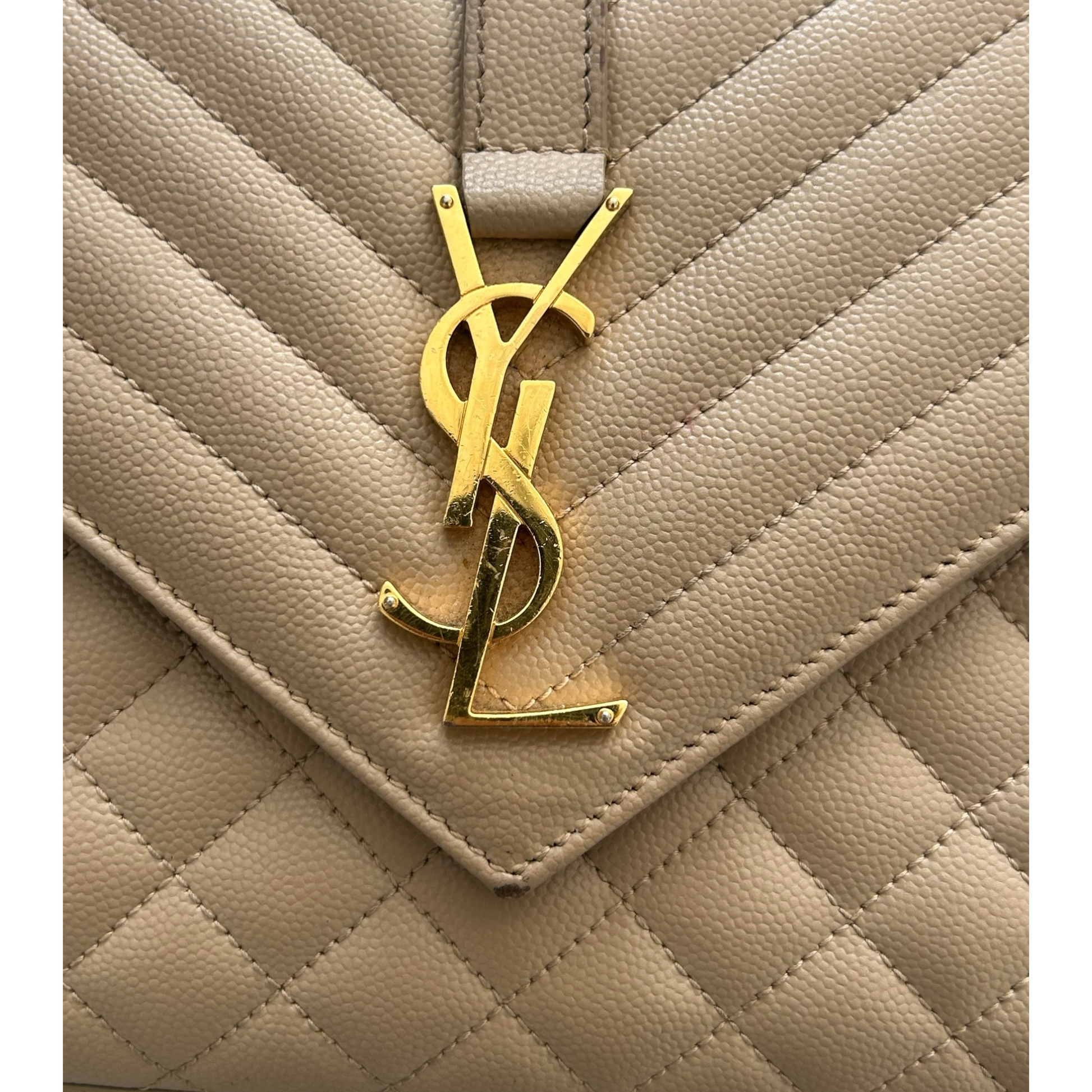 Saint Laurent Dark Beige Medium Envelope Flap - 600185