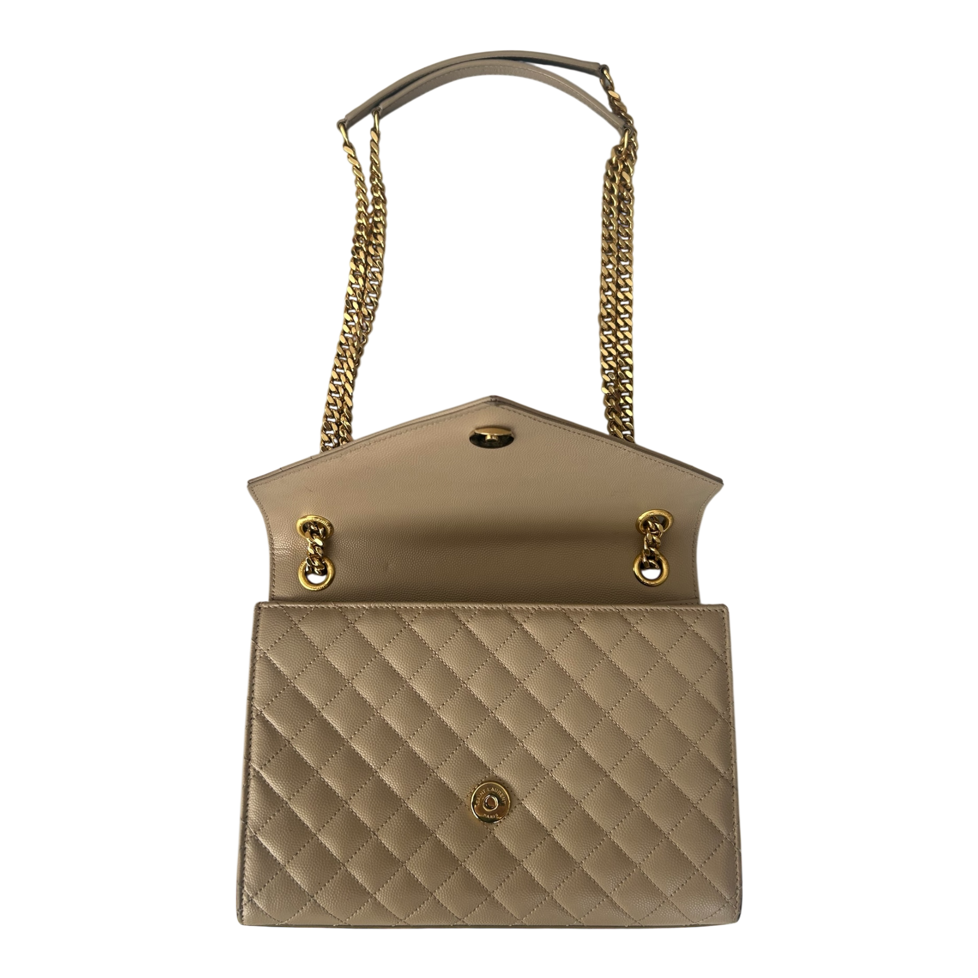 Saint Laurent Dark Beige Medium Envelope Flap - 600185