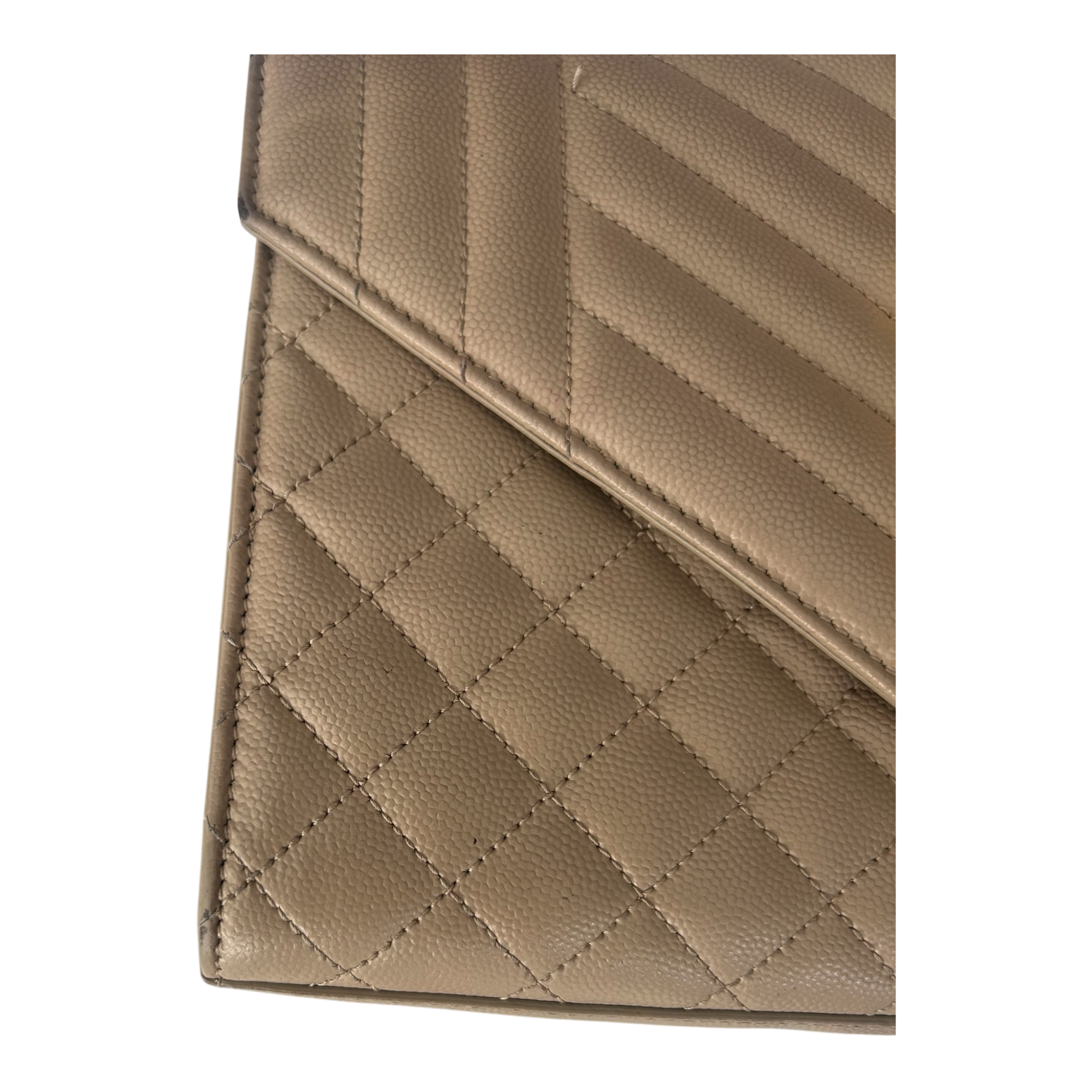 Saint Laurent Dark Beige Medium Envelope Flap - 600185