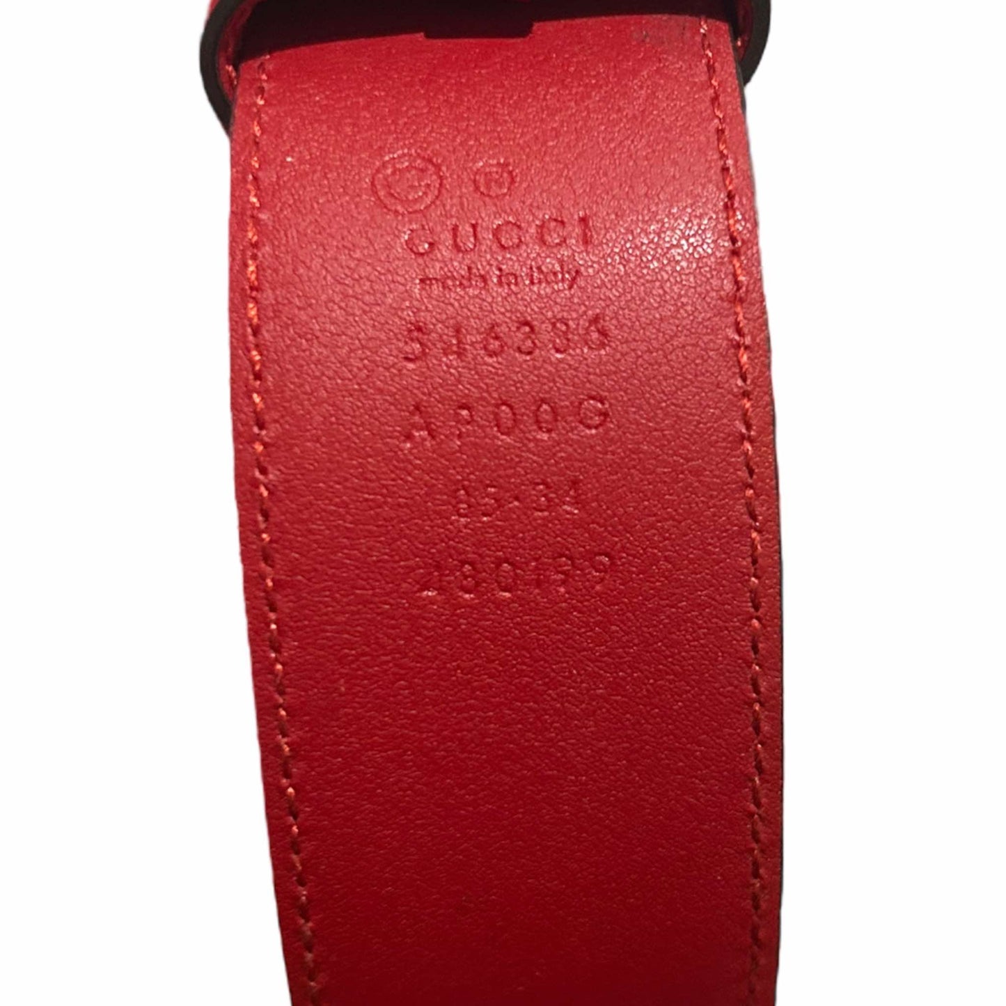 Gucci Red GG Belt - (85/34) - 546386