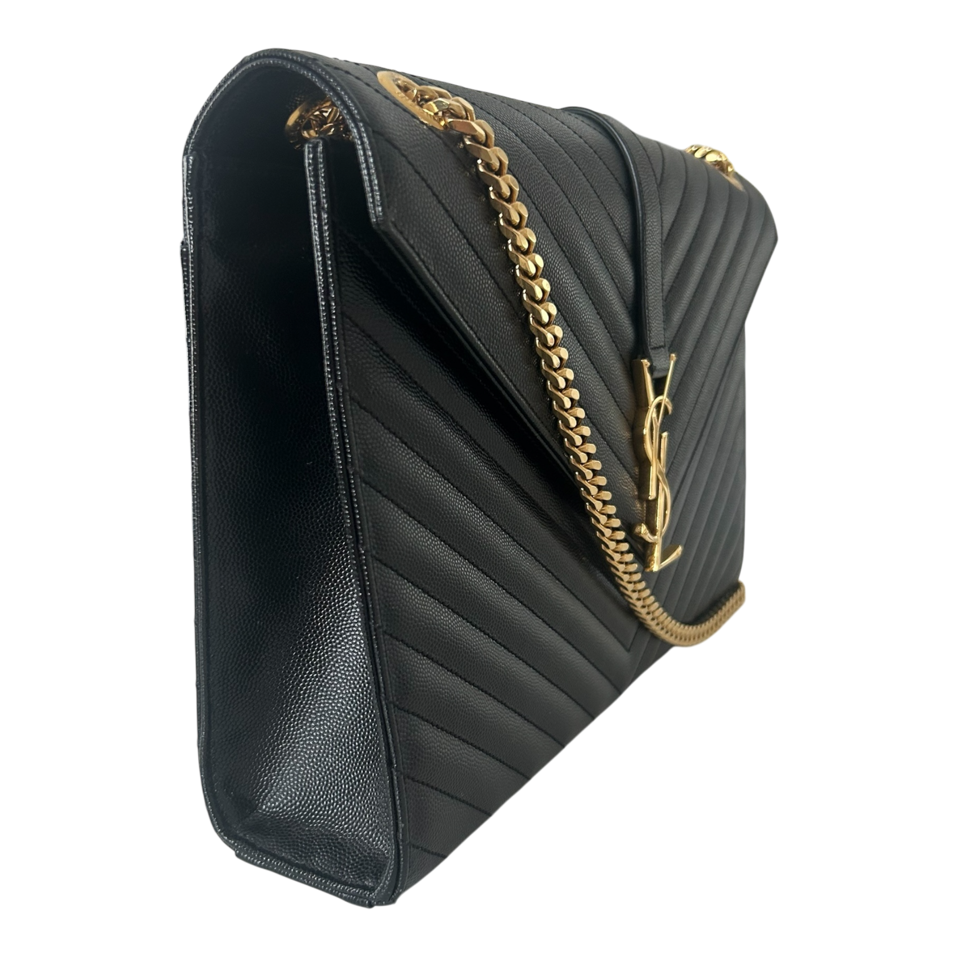 Saint Laurent Black Large Envelope Flap Bag - 354118