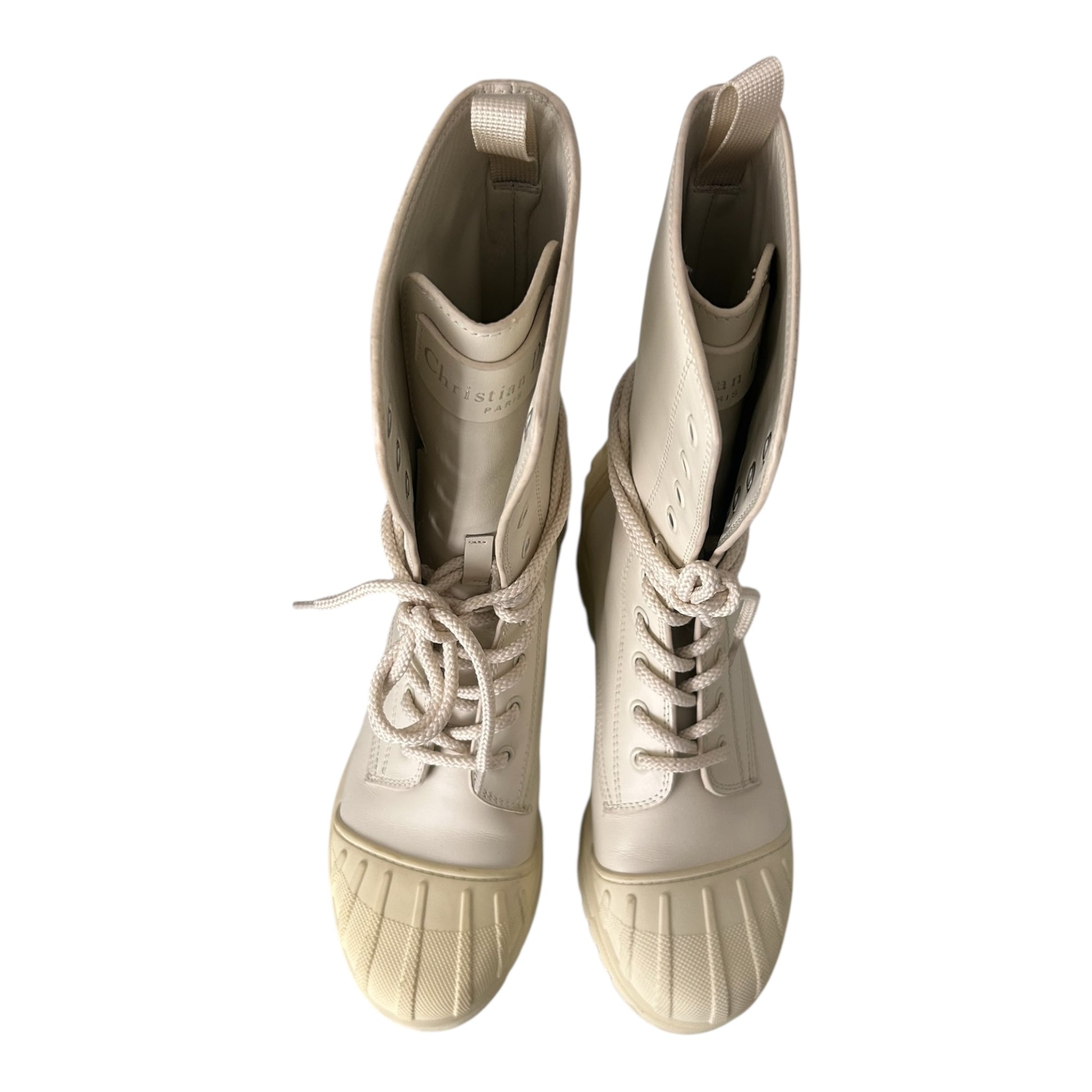 Dior D-Major White Iron Ankle Boots - 38 EU