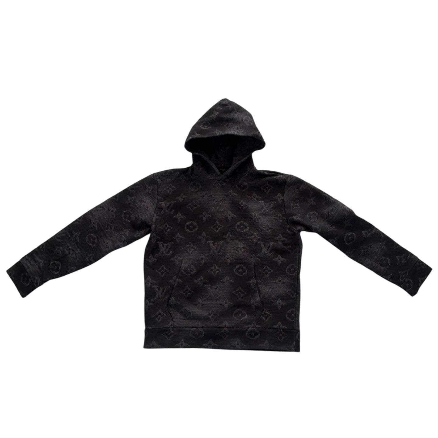 Louis Vuitton Grey 3D 2054 Monogram Cotton Knit Hoodie - Large
