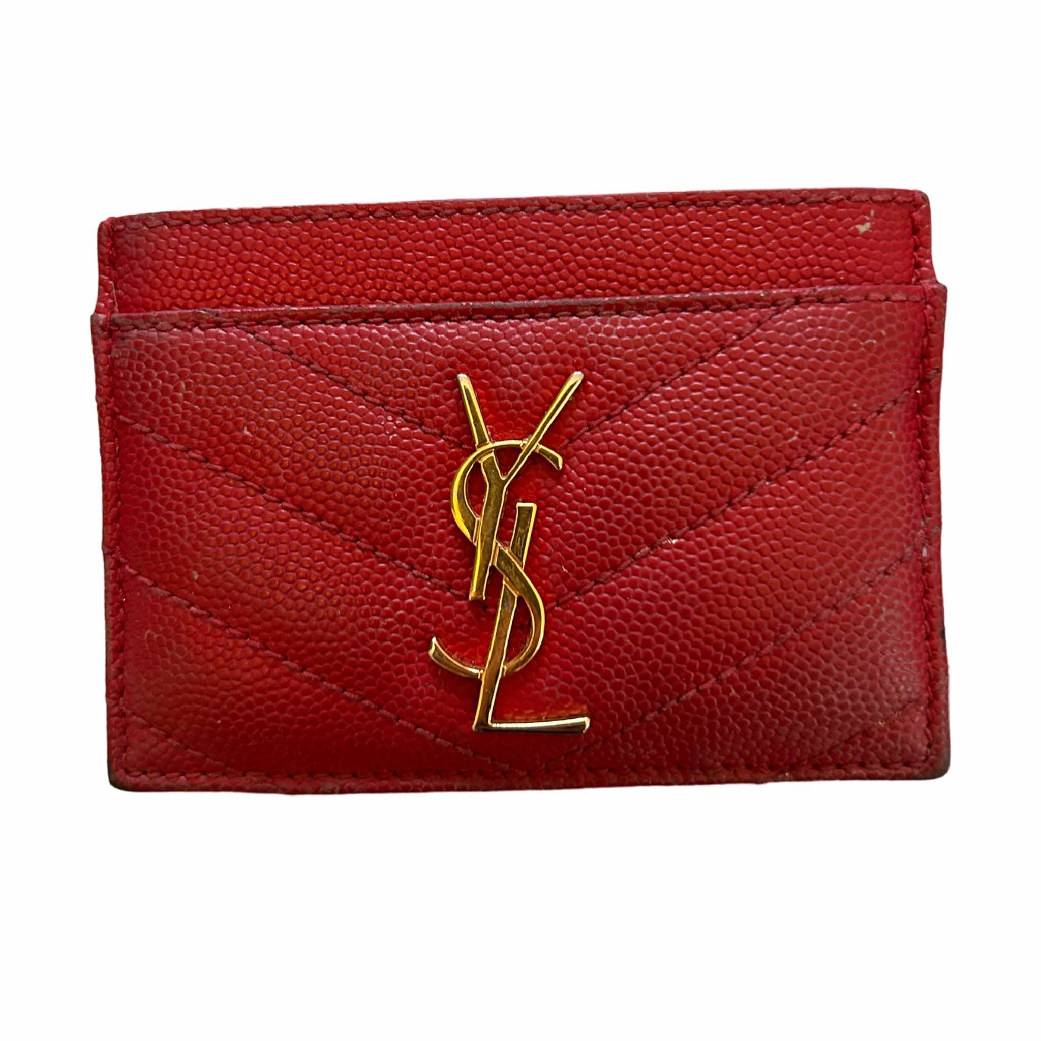 Pre-Loved Saint Laurent Red Card Holder 423291 – Refined Luxury