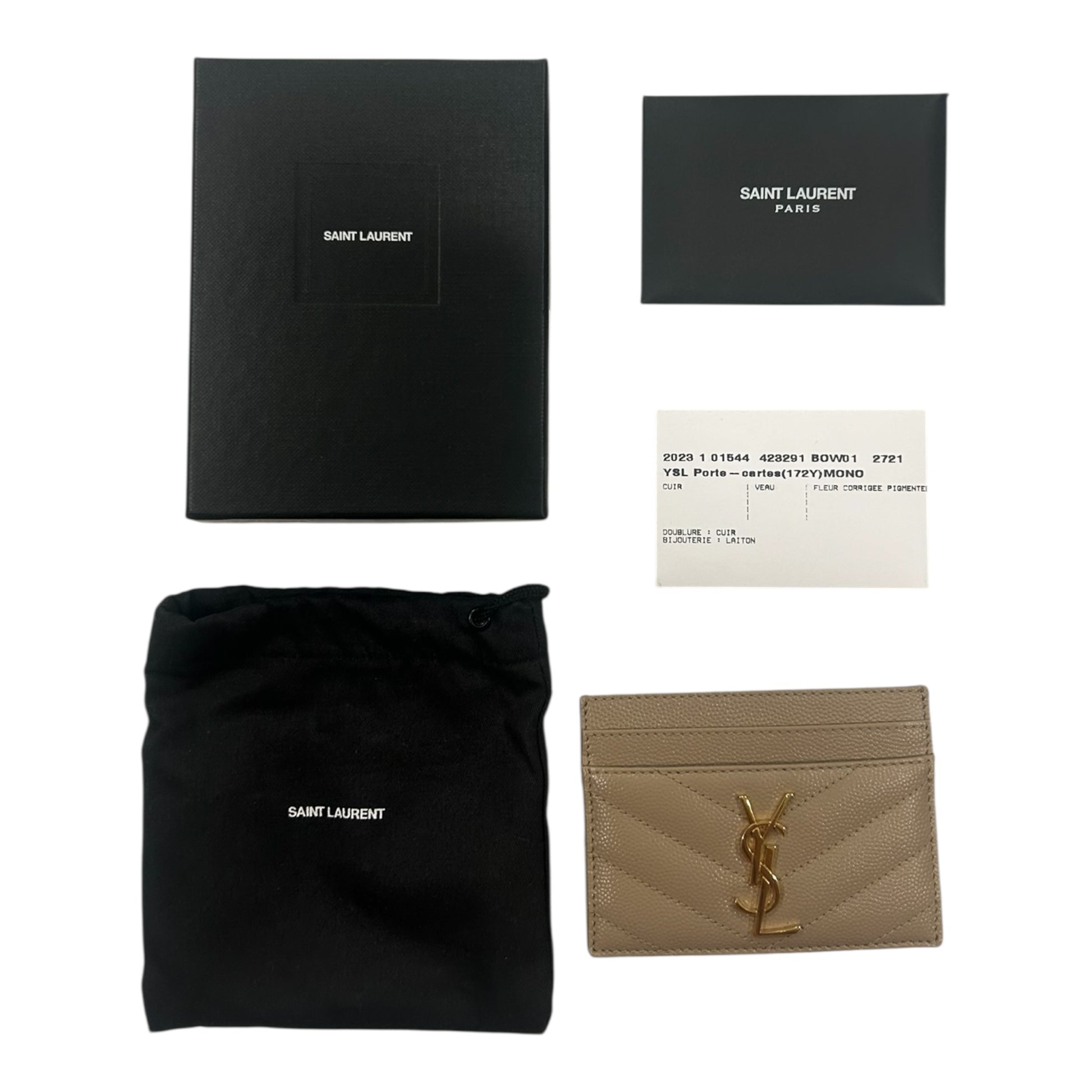 Saint Laurent Dark Beige Card Holder - 423291