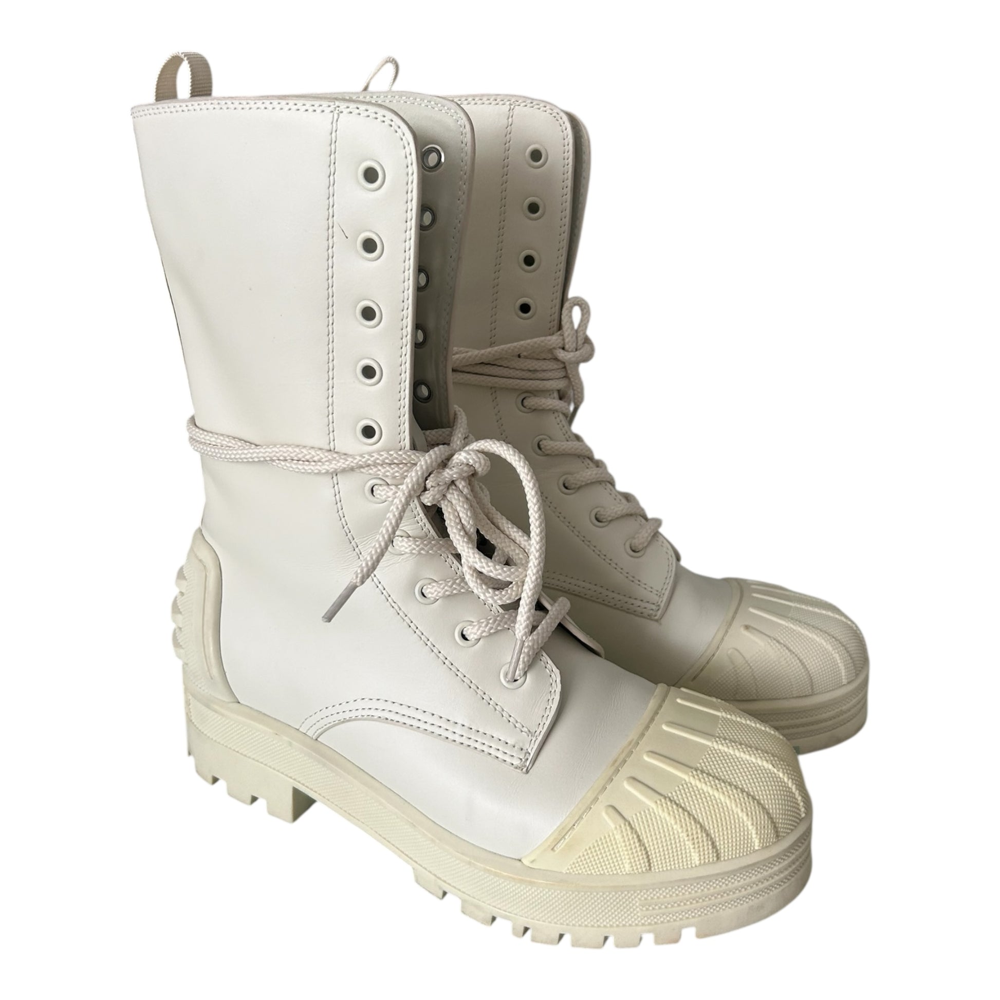 Dior D-Major White Iron Ankle Boots - 38 EU