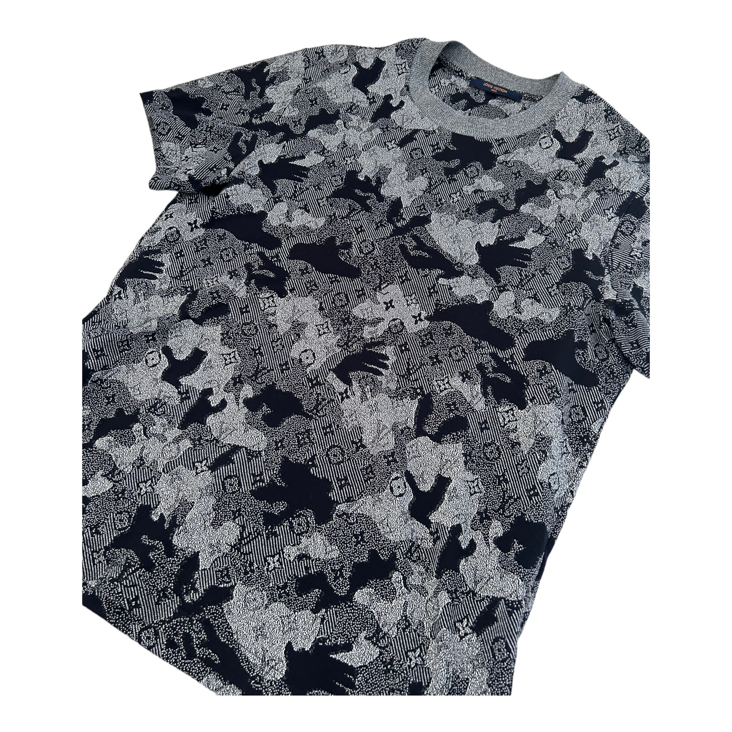 Louis Vuitton Monogram Grey Camo T-Shirt - Medium