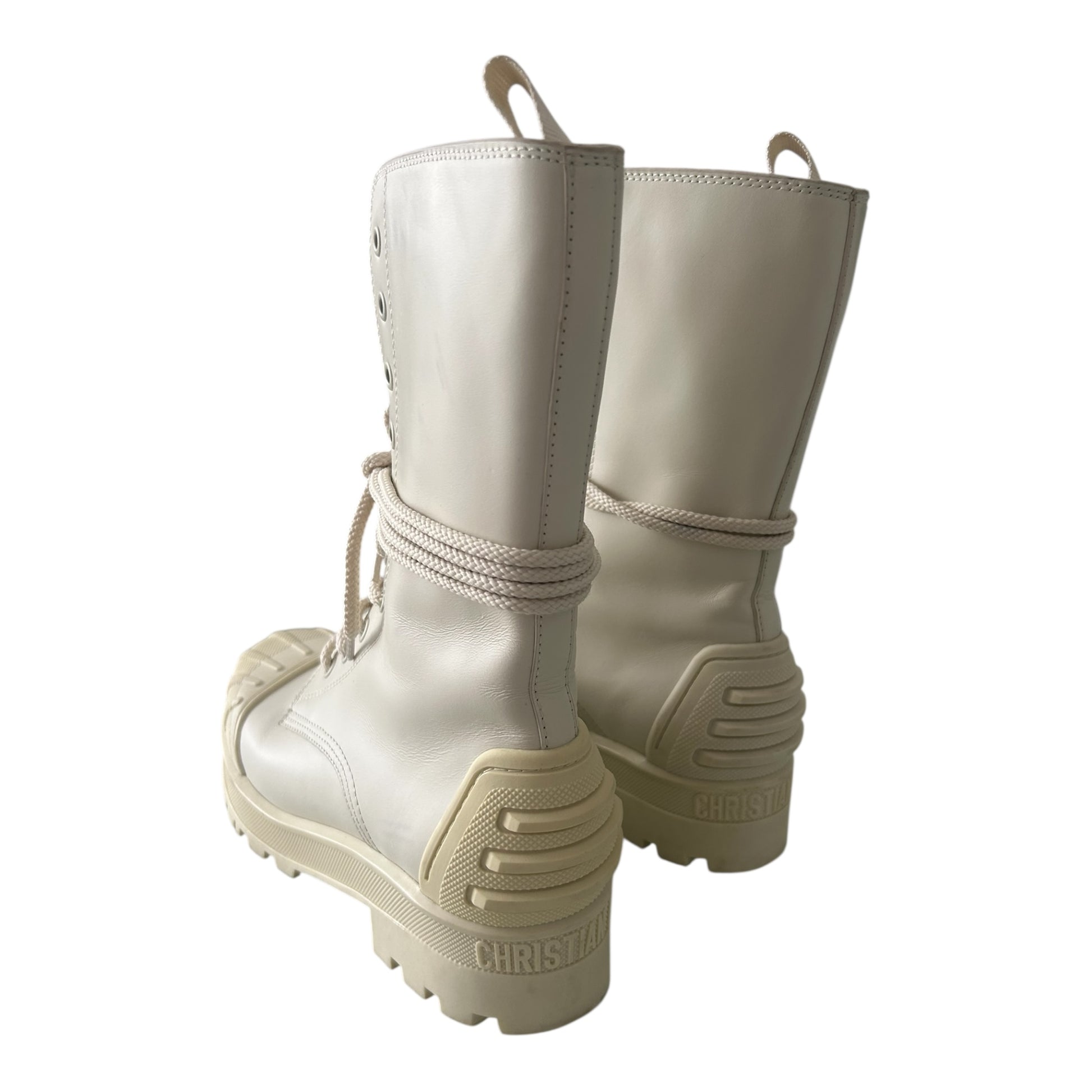 Dior D-Major White Iron Ankle Boots - 38 EU