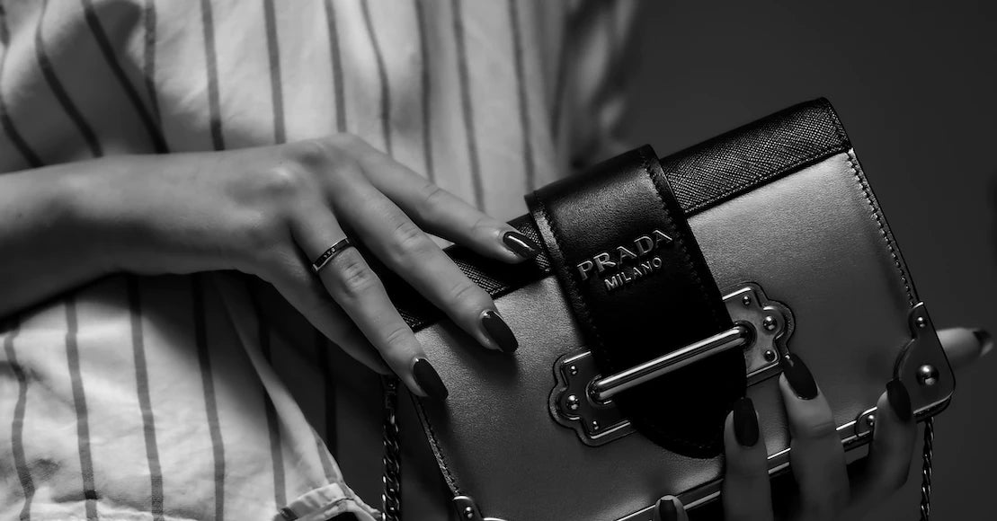 Black & White Prada Clutch