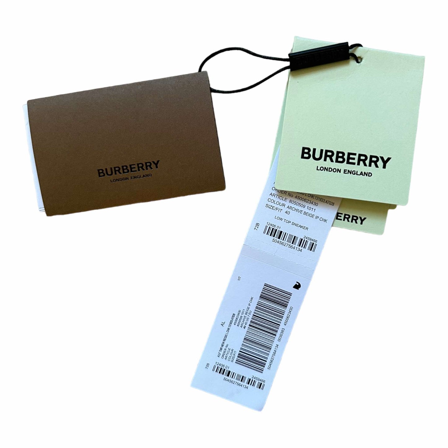 Burberry Check & Leather Sneakers - 40EU