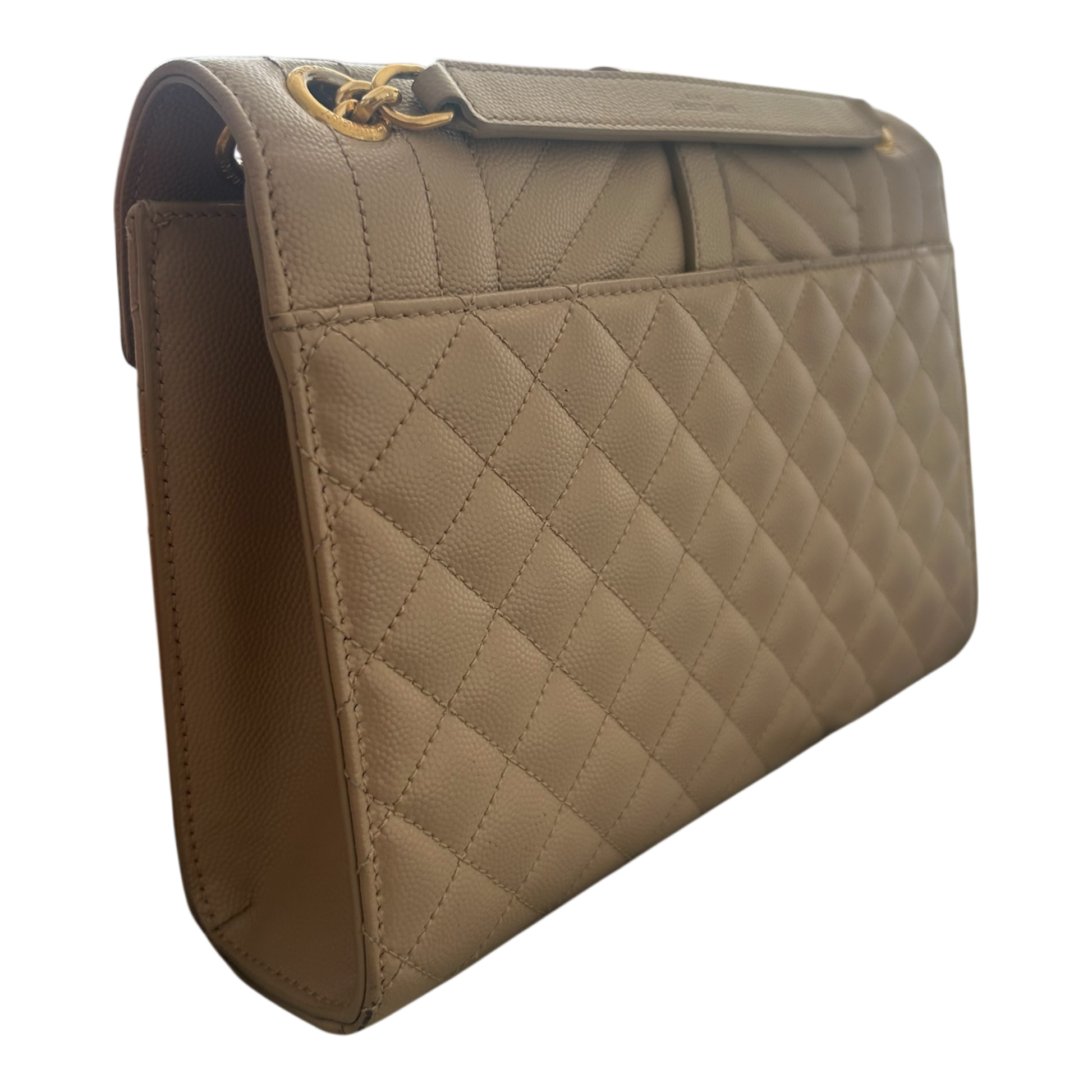 Saint Laurent Dark Beige Medium Envelope Flap - 600185