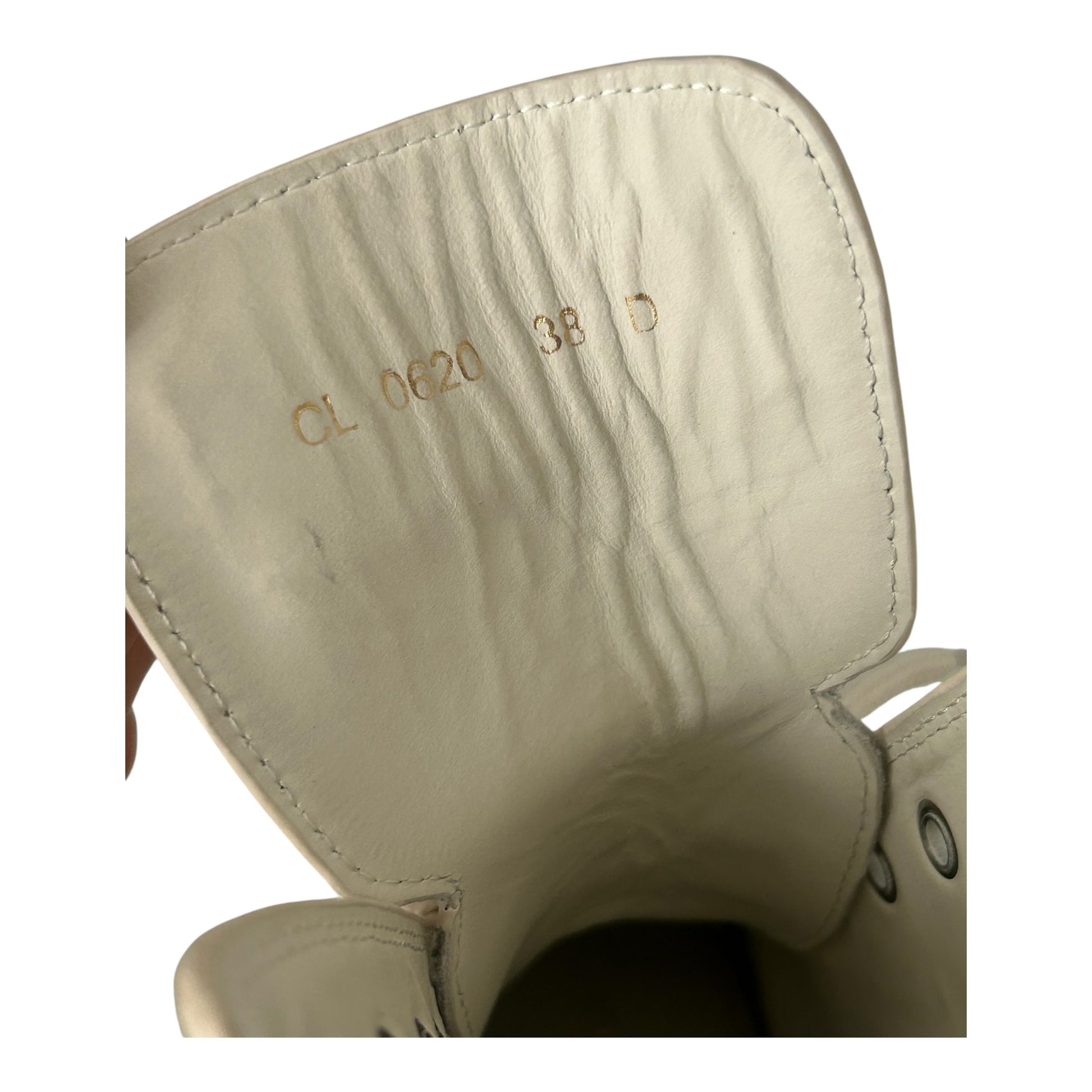 Dior D-Major White Iron Ankle Boots - 38 EU