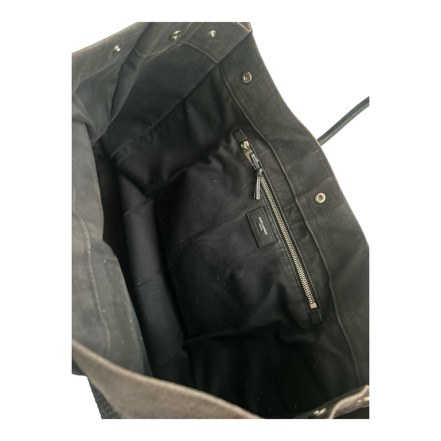 Saint Laurent Black Raffia Rive Gauche Tote - 509415