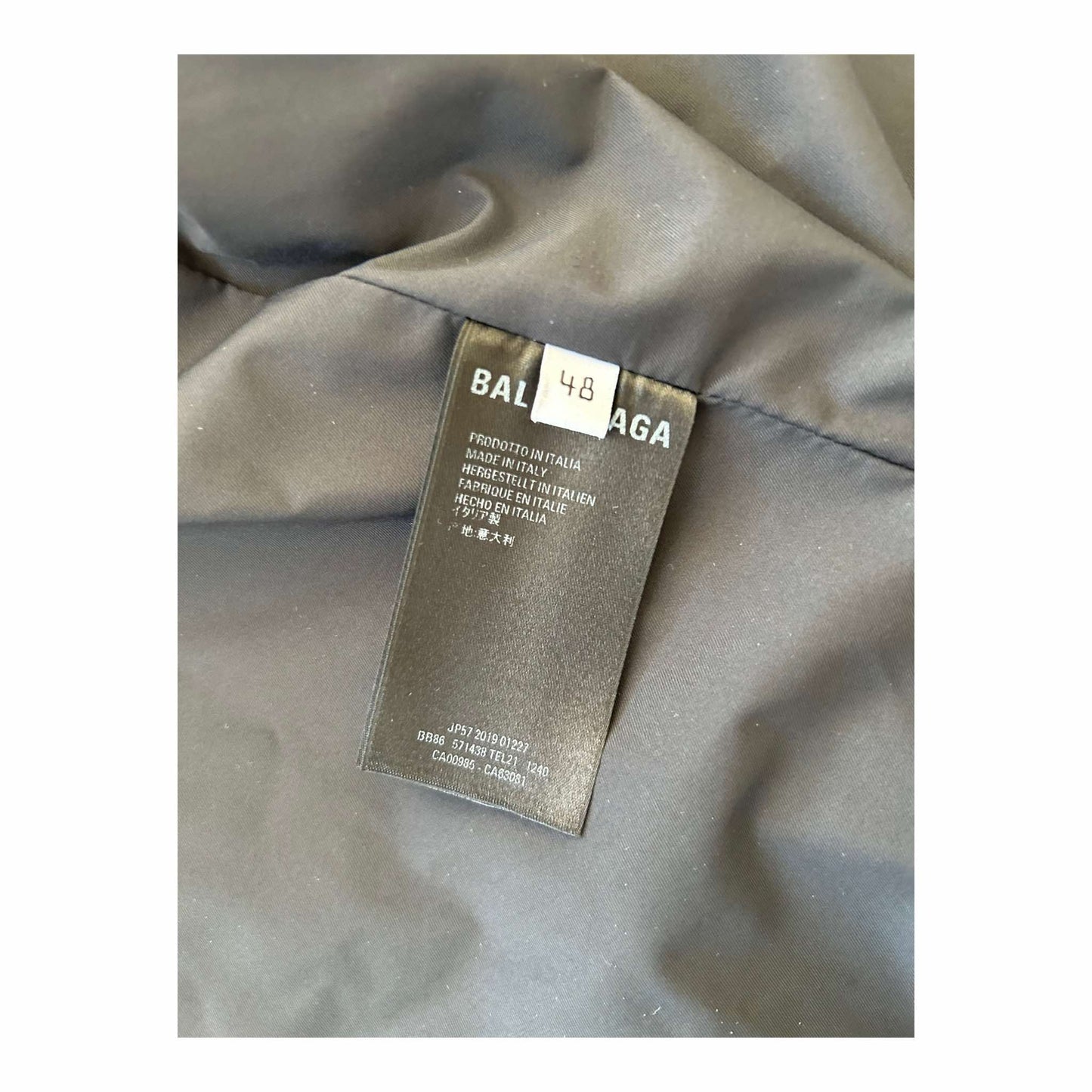 Balenciaga Black & Grey Monogram Raincoat - 48