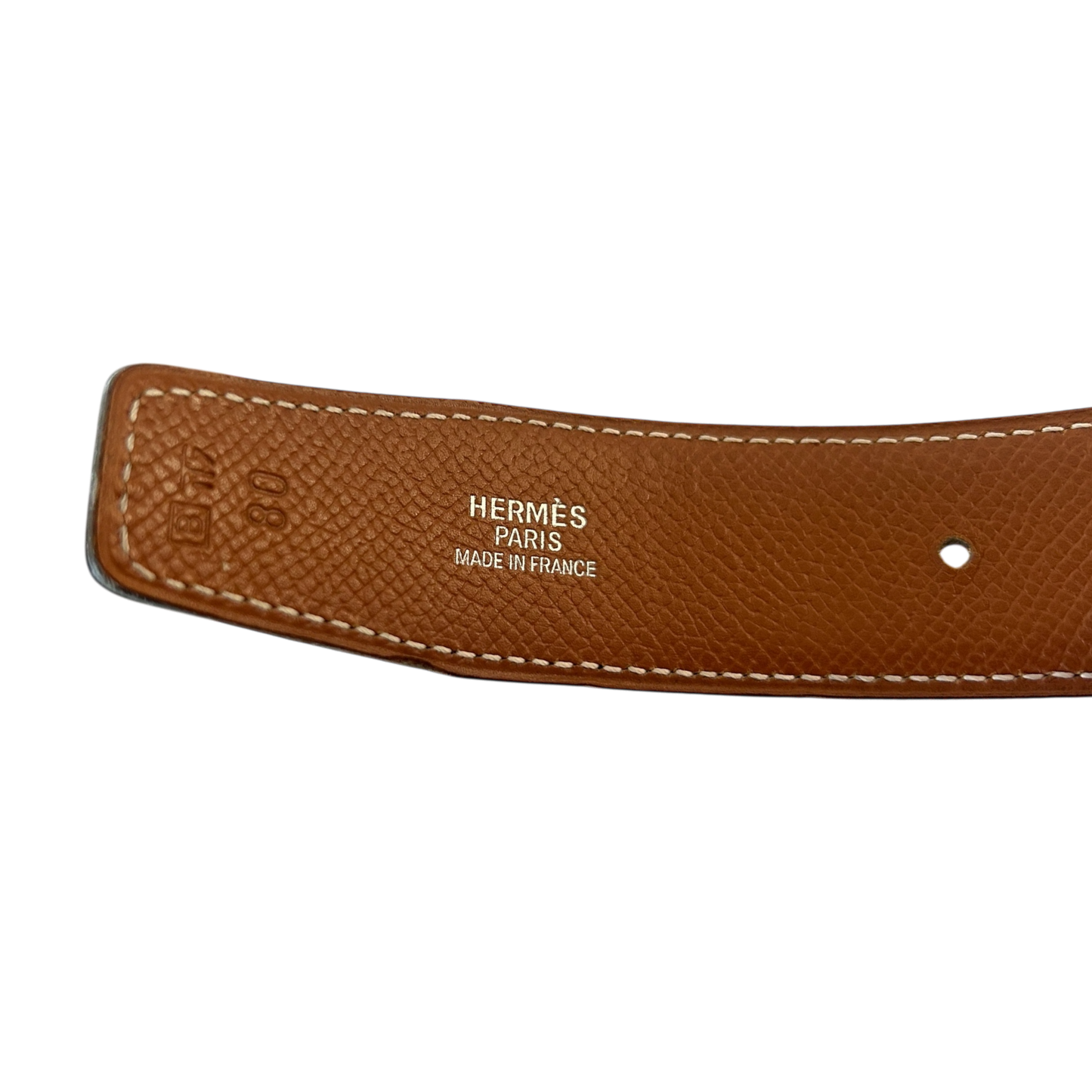 Hermès Silver H 32mm Reversible Belt (80/32)