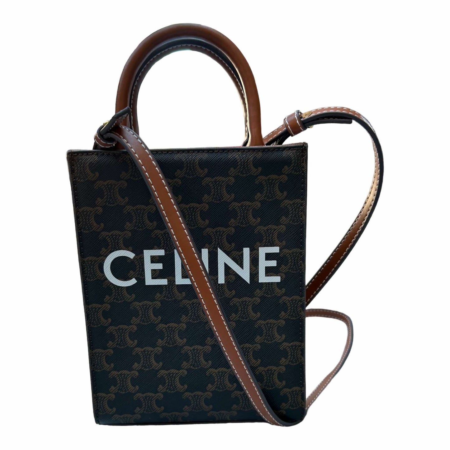 Celine Mini Vertical Cabas Triomphe Print