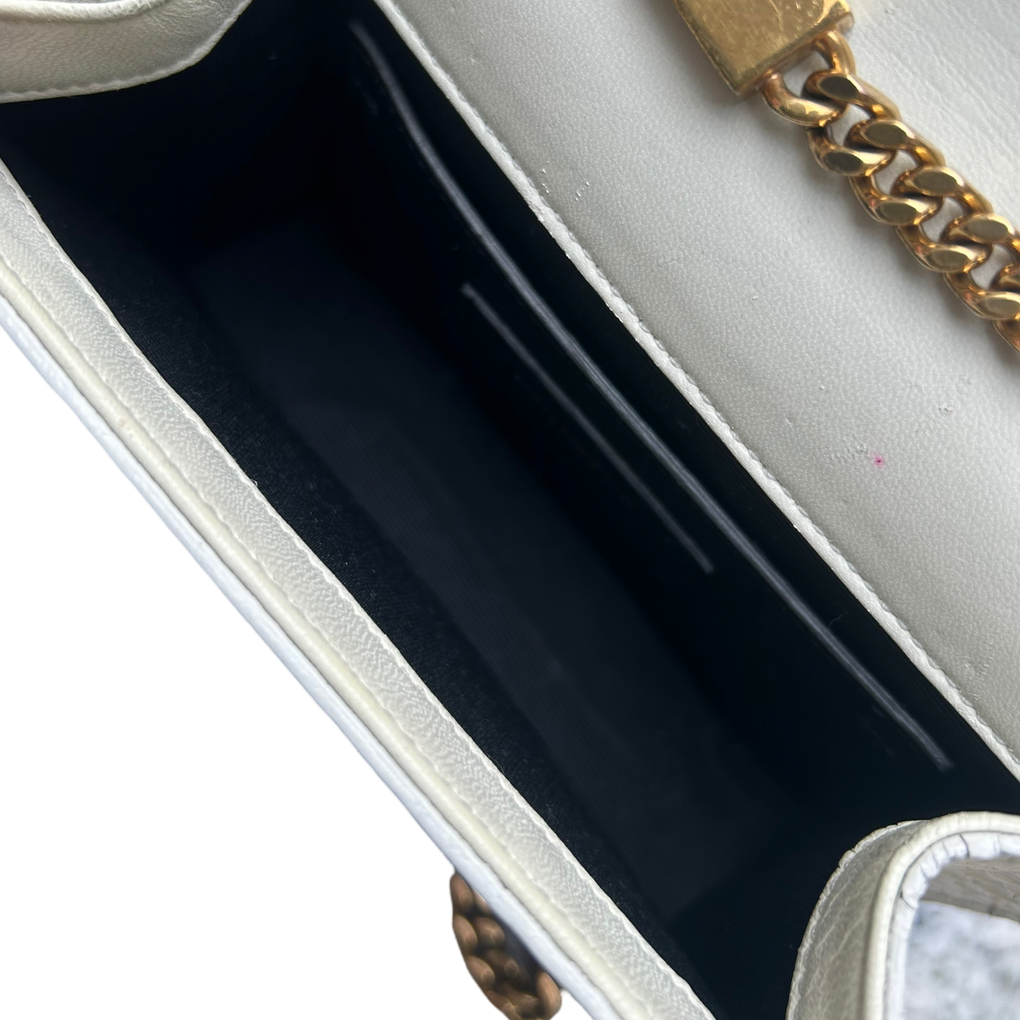 Saint Laurent Off White Python Embossed Small Kate