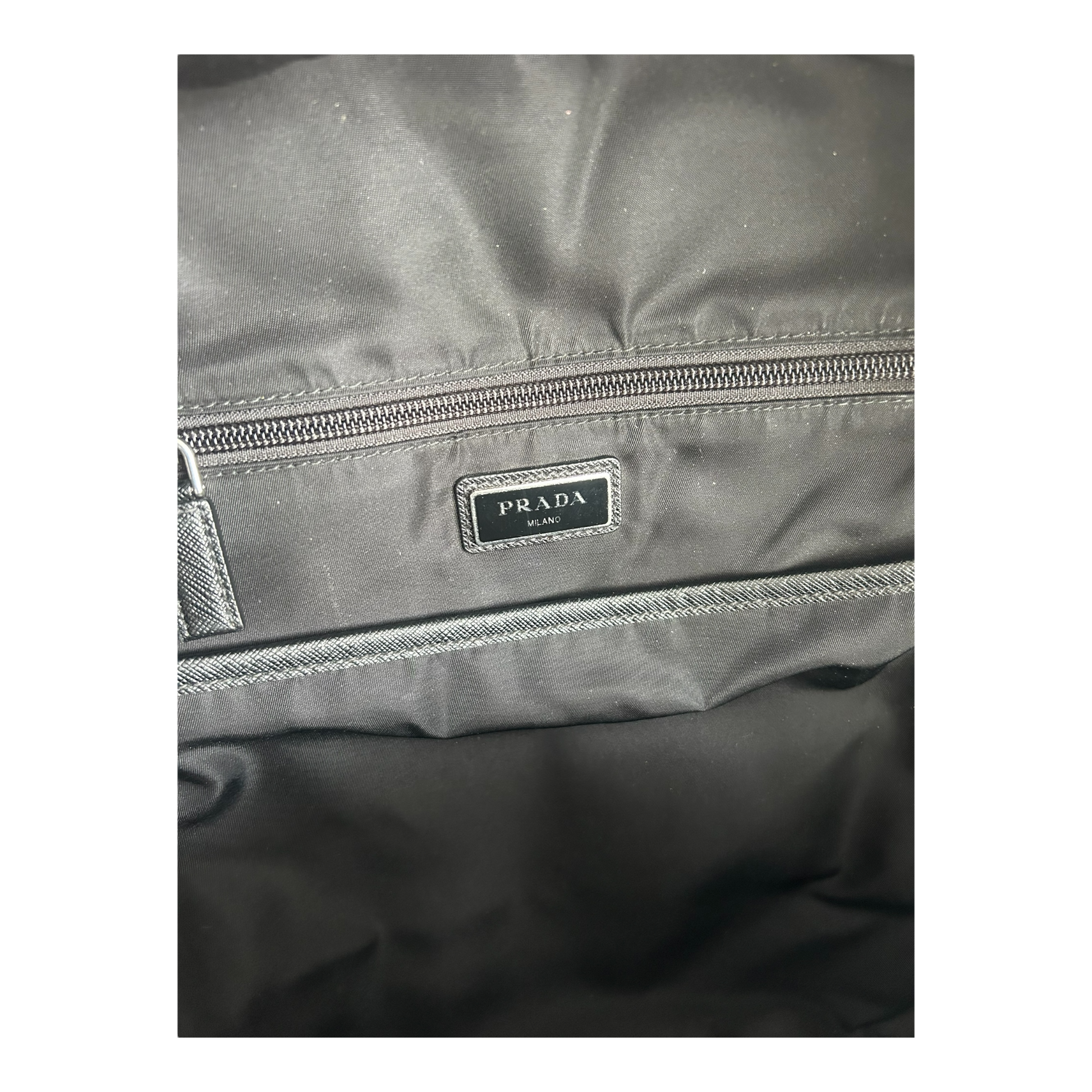 Prada Black Re-Nylon & Saffiano Leather Backpack