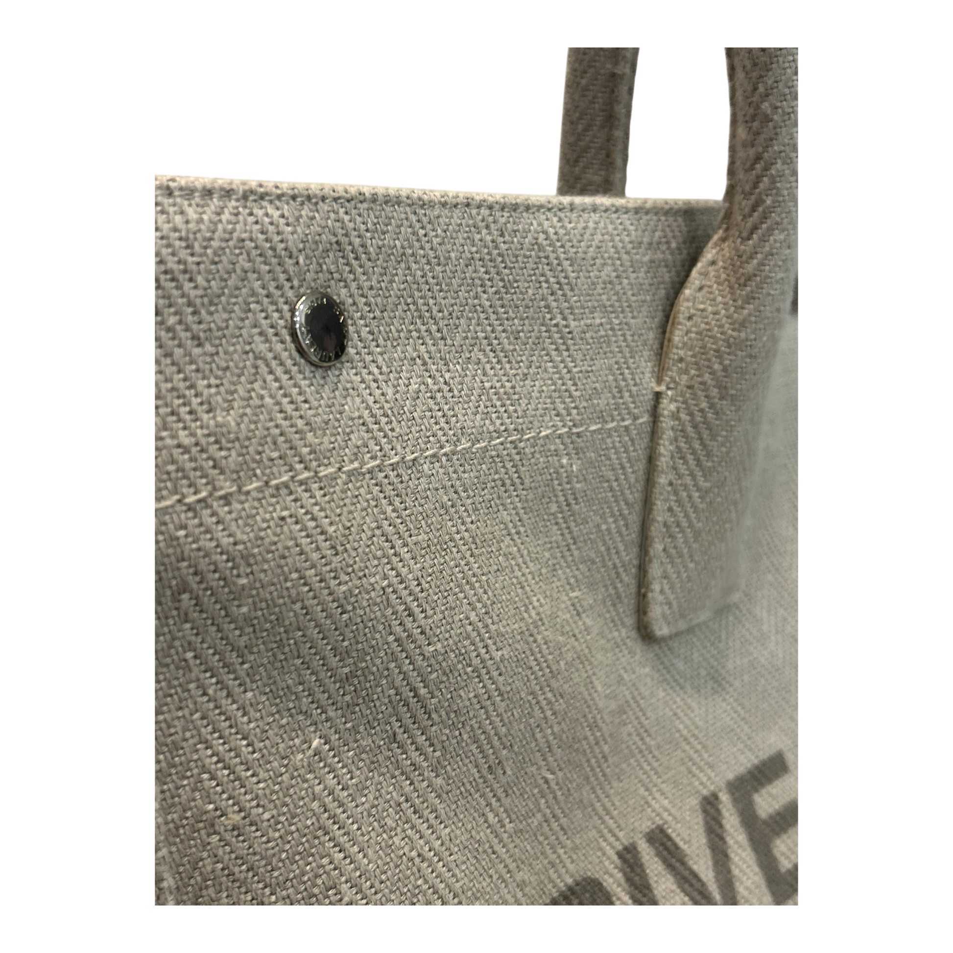 Saint Laurent Cream Linen Rive Gauche Tote - 509415