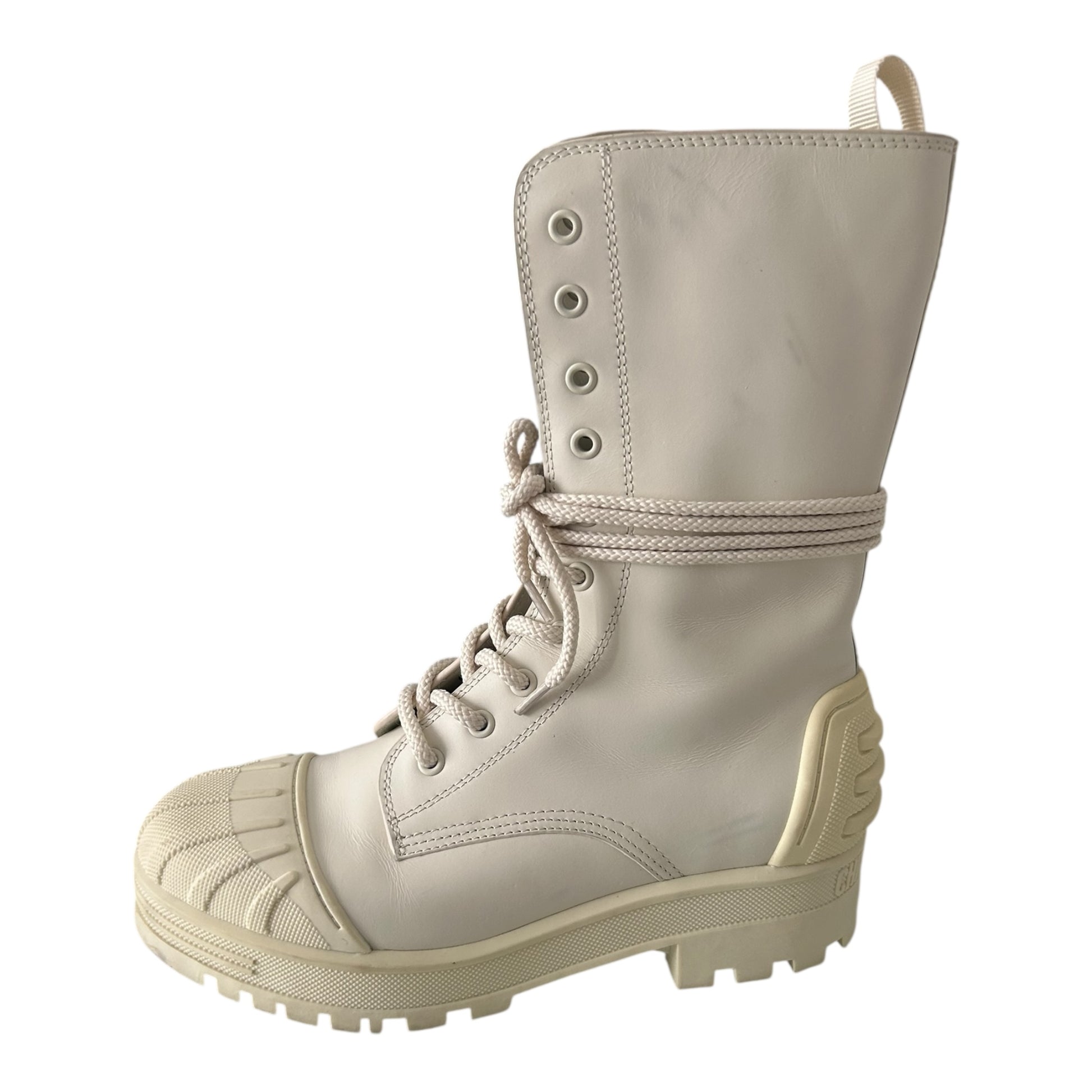 Dior D-Major White Iron Ankle Boots - 38 EU