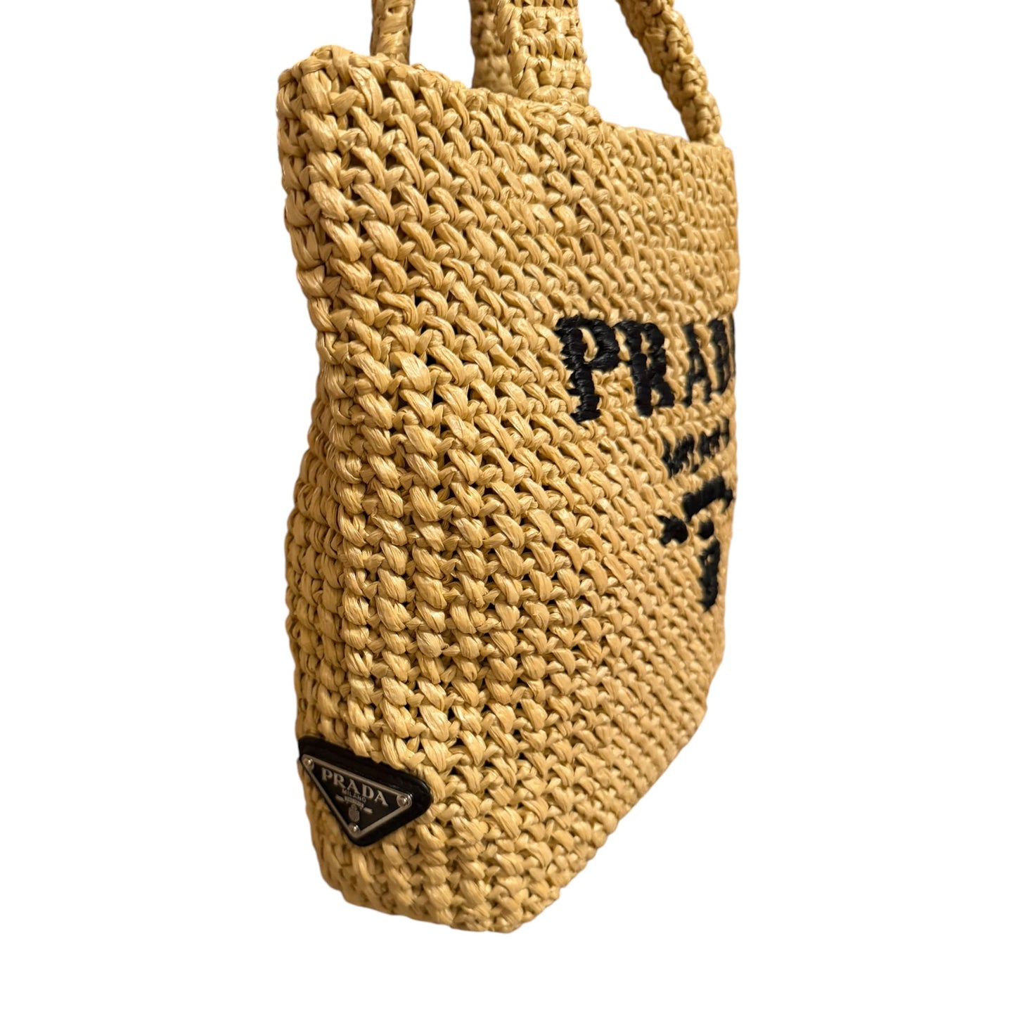 Prada Natural Small Crochet Tote Bag
