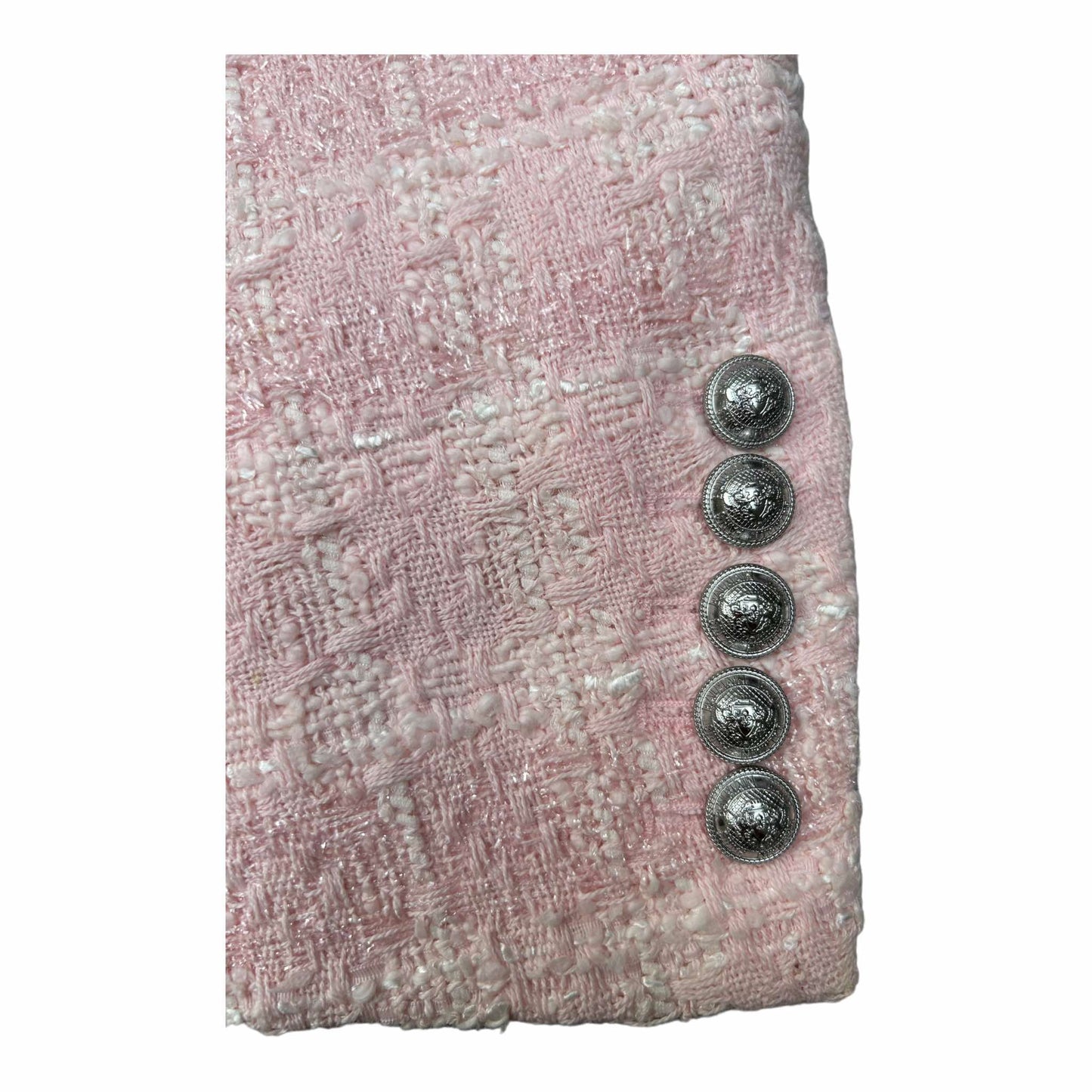 Balmain Single-Button Tweed Blazer Pink - 38