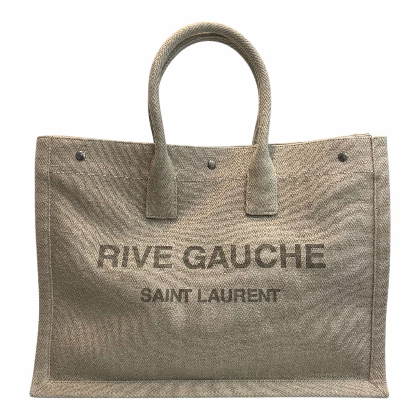 Saint Laurent Cream Linen Rive Gauche Tote - 509415