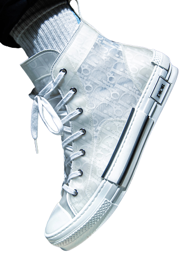 Zoomed in Mens Dior High top trainers