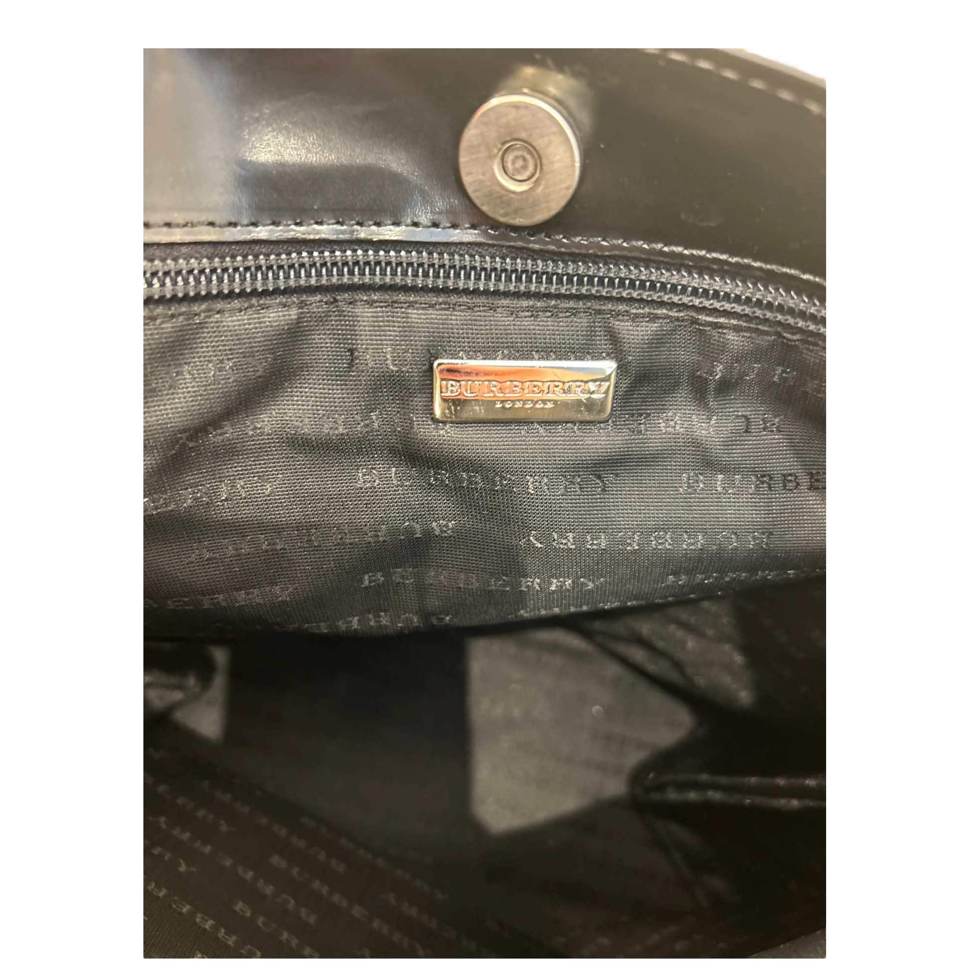 90s Burberry bag interior