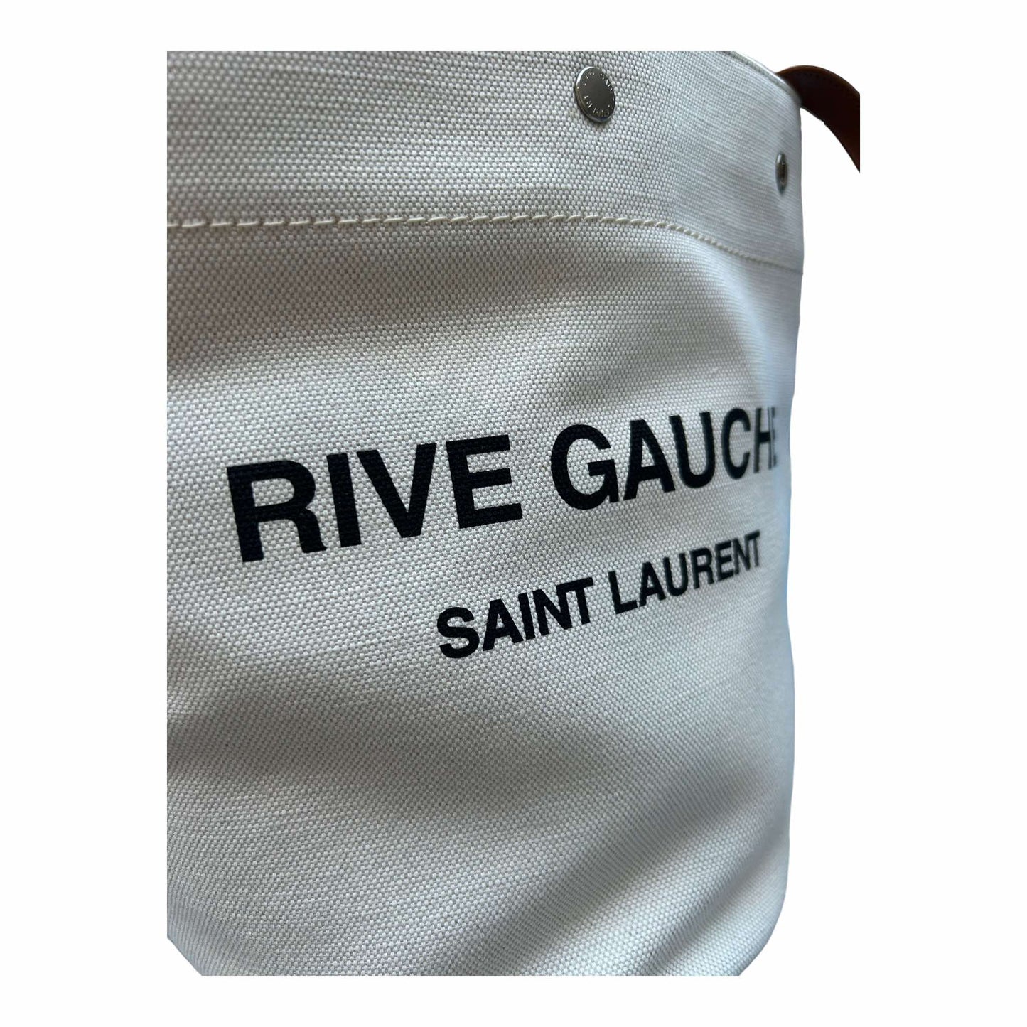 Saint Laurent Cream Rive Gauche Bucket Bag - 669299